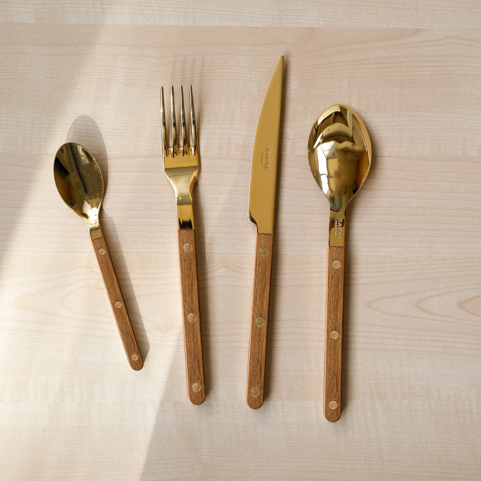 Bistrot Gold Teak, Teak - 24 pieces cutlery set