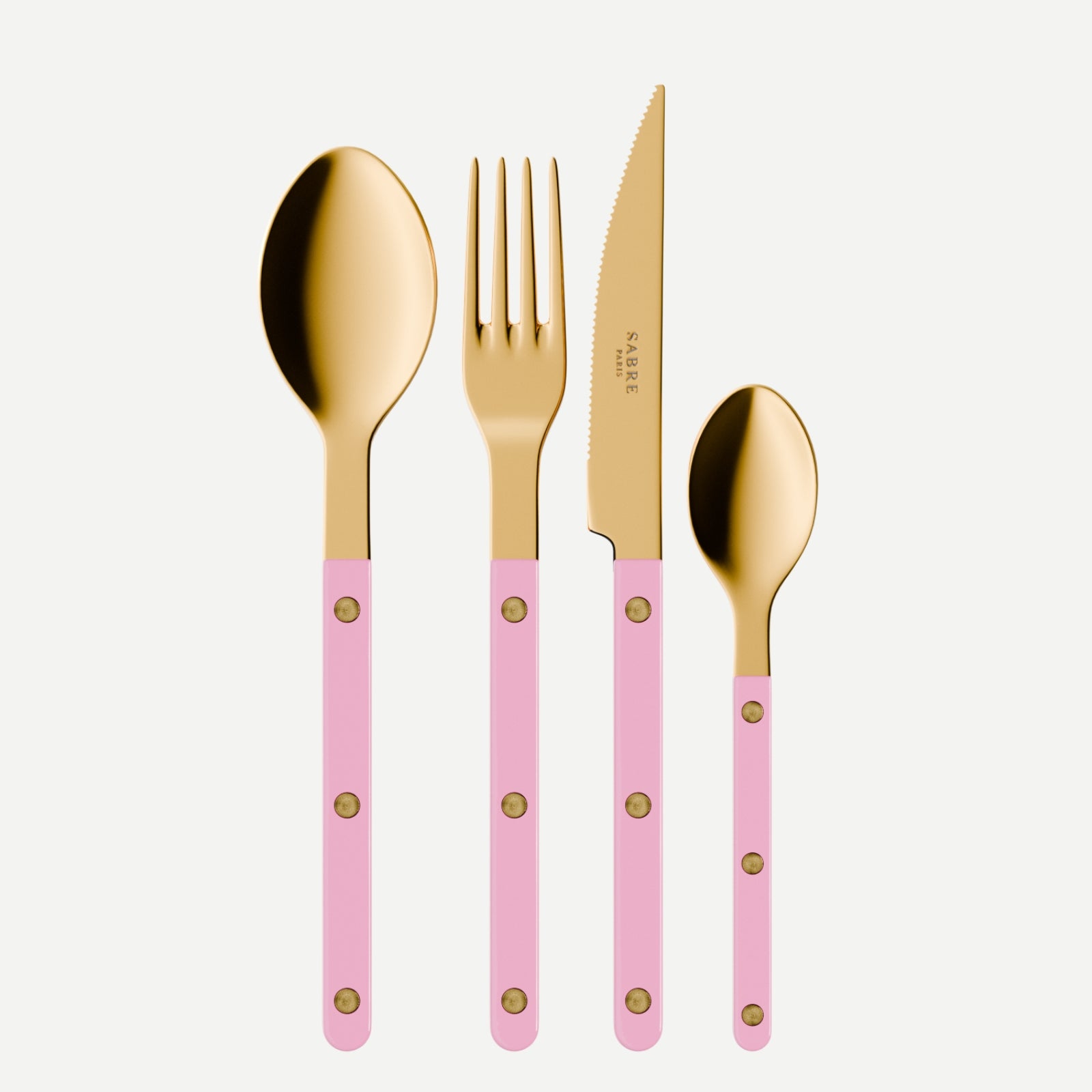 Bistrot couleur Gold Uni, Rose - Ménagère 24 pièces