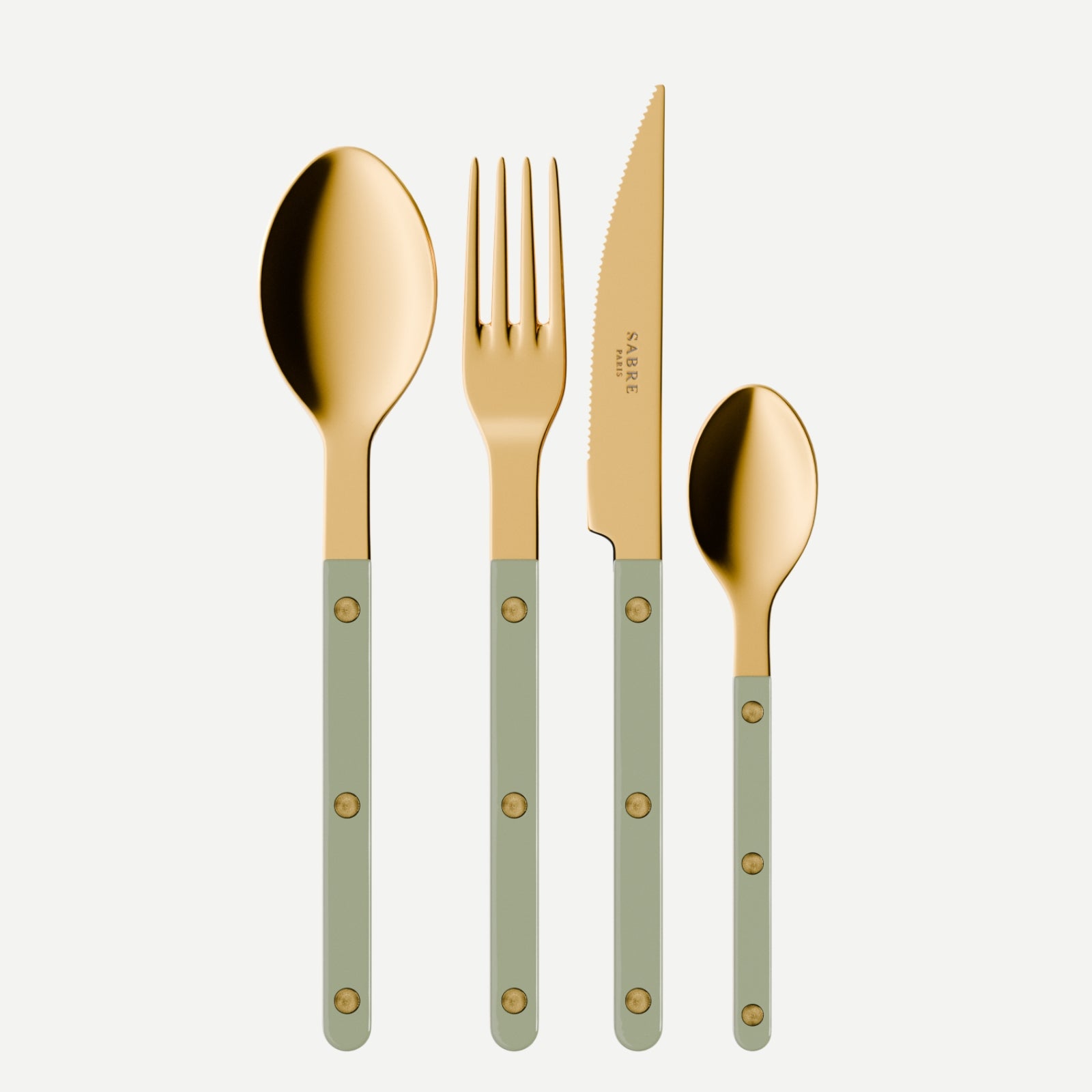 Bistrot Gold Uni, Asperge - Set de 4 couverts de table
