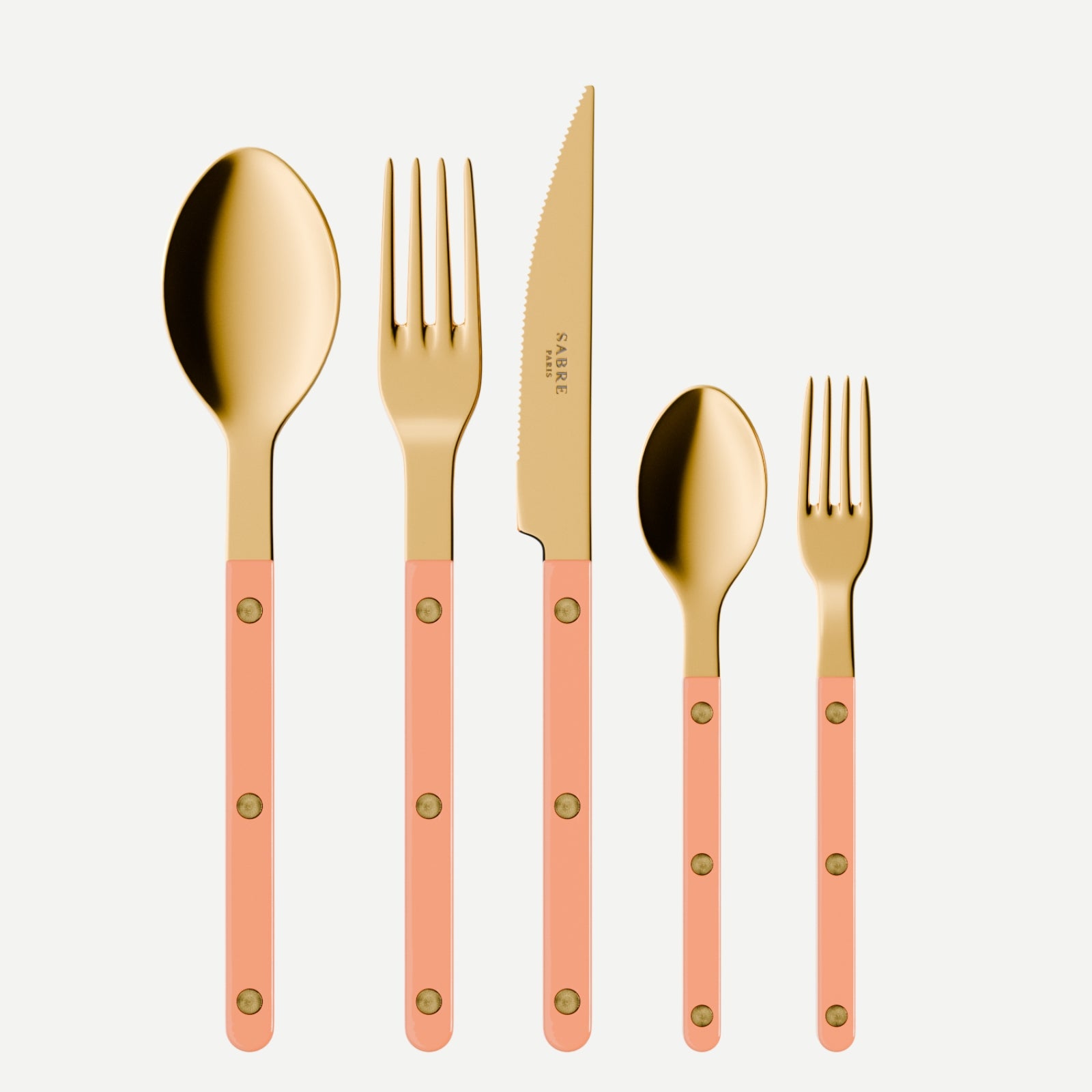 Bistrot Gold Solid, Nude Pink - 5 pieces cutlery set