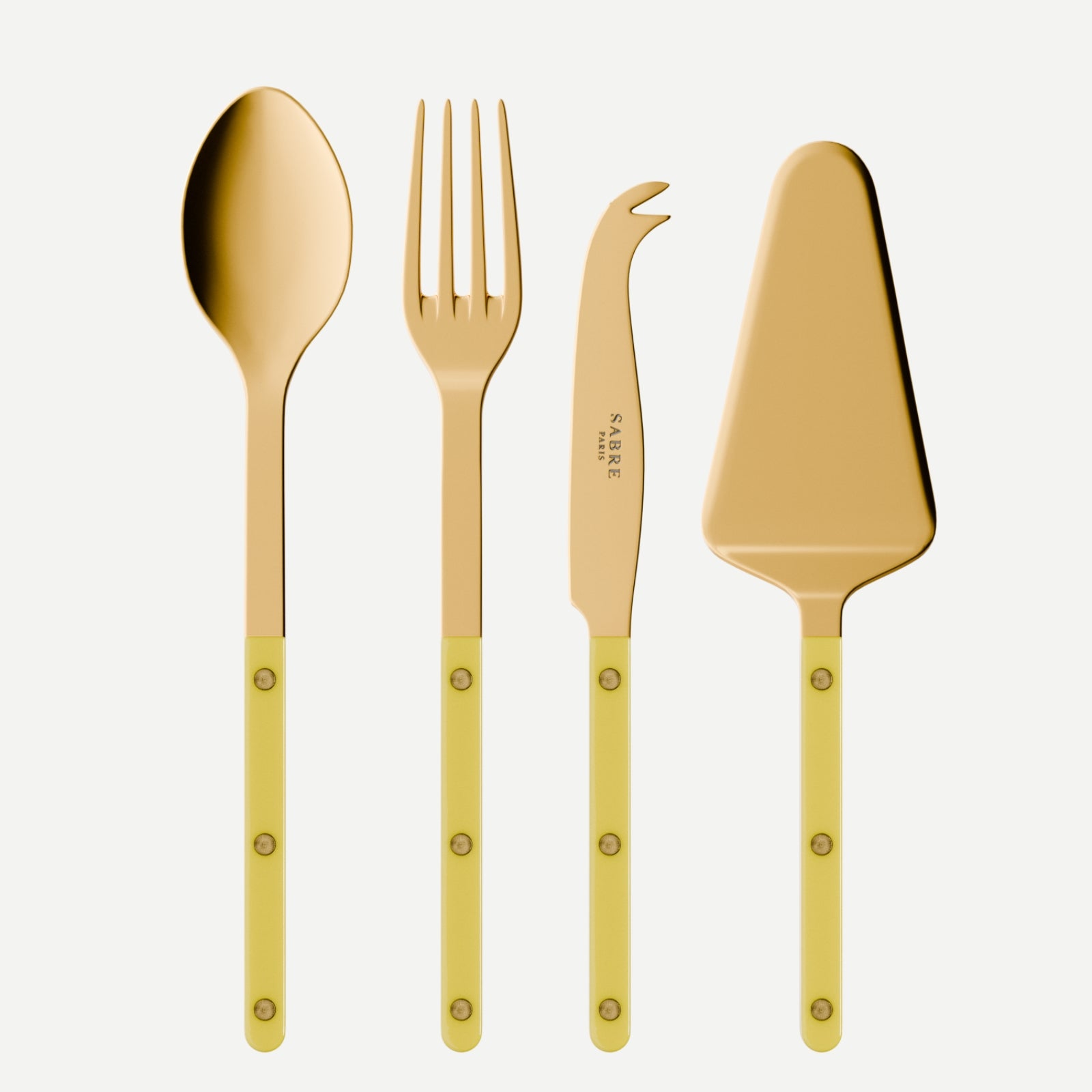 Bistrot Gold Uni, Jaune - Set Les Essentiels Bistrot - ensemble de 4 couverts de service