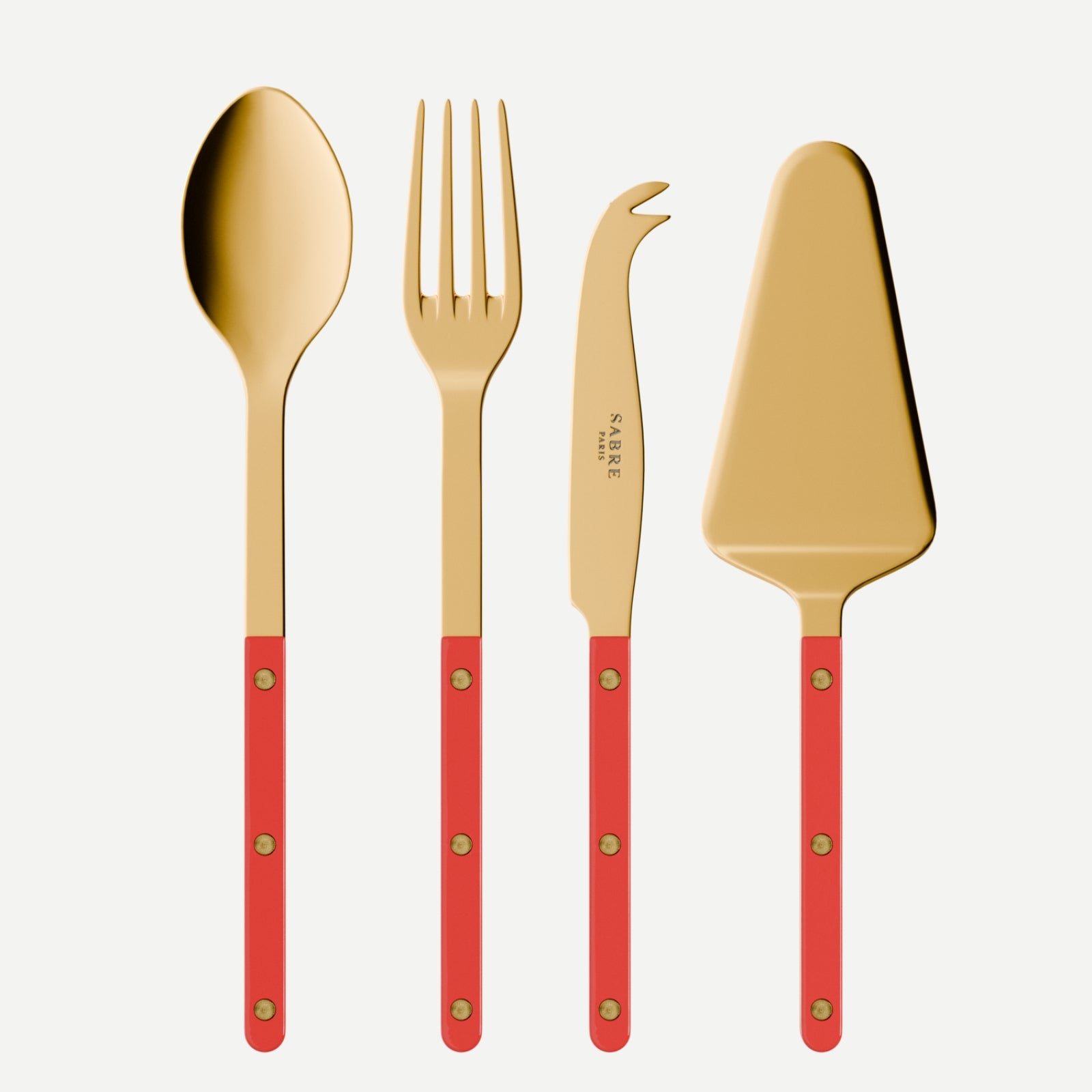 Bistrot Gold Solid, Red - Set of 4 Bistrot must-have serving pieces