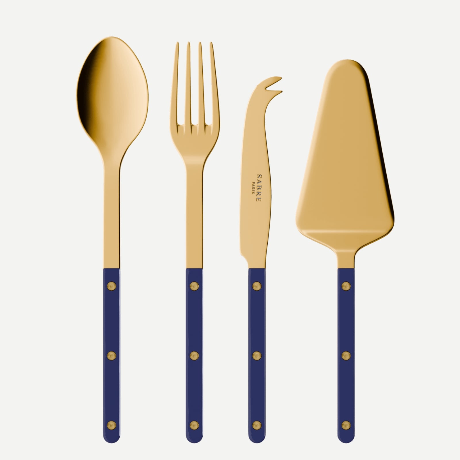 Bistrot Gold Uni, Bleu marine - Set Les Essentiels Bistrot - ensemble de 4 couverts de service