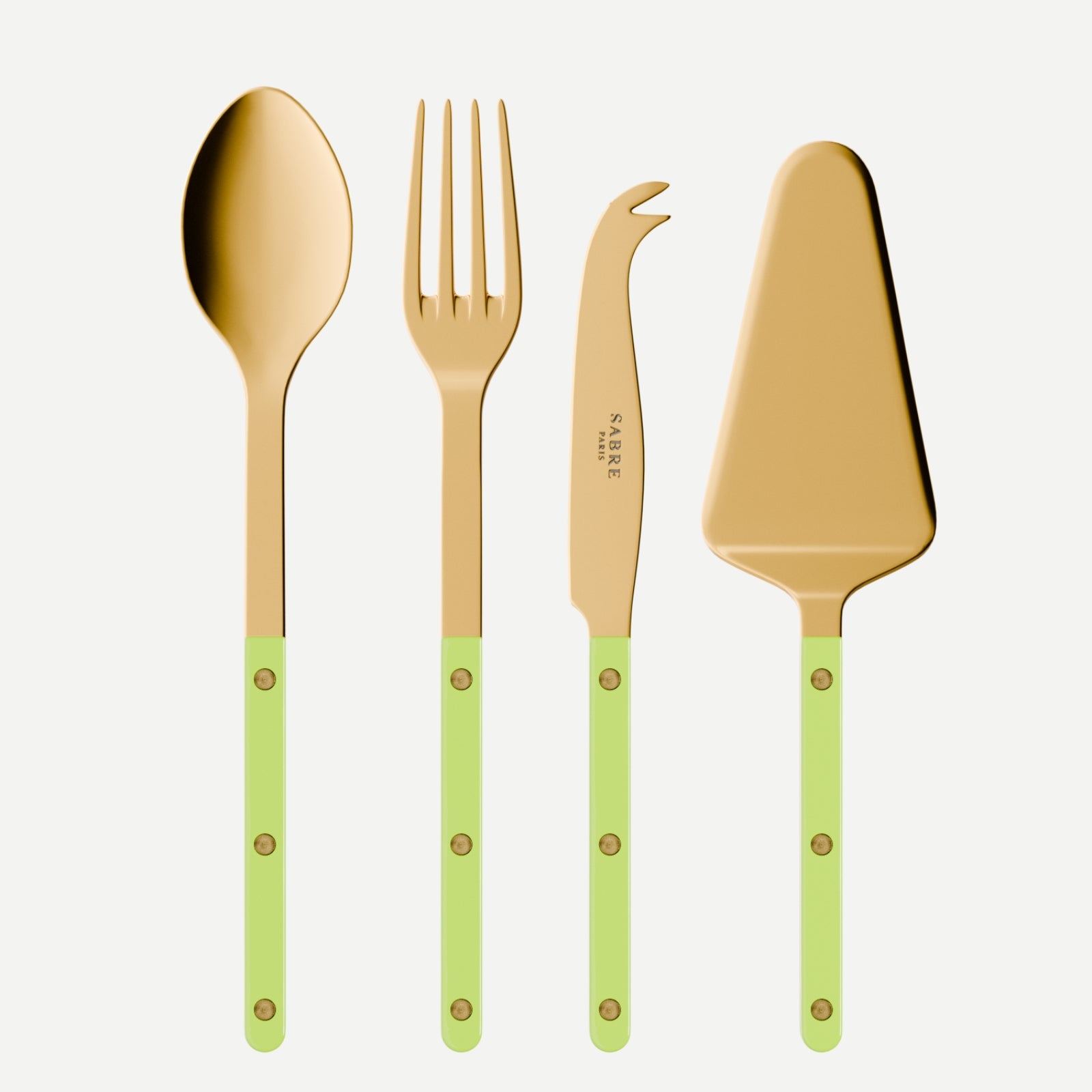 Bistrot Gold Uni, Lime - Set Les Essentiels Bistrot - ensemble de 4 couverts de service