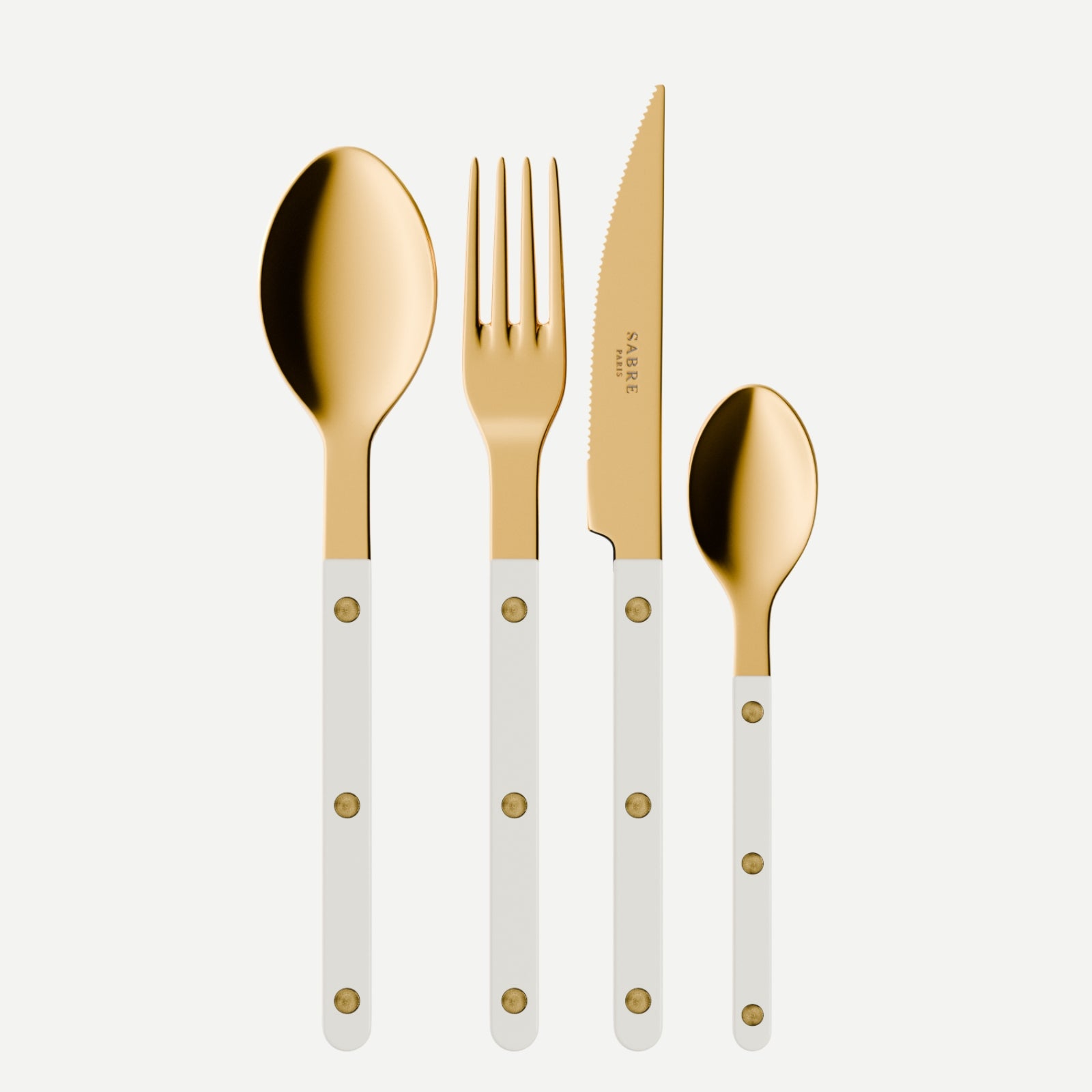 Bistrot couleur Gold Uni, Blanc - Ménagère 48 pièces