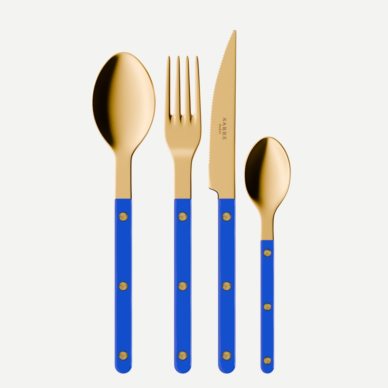 Bistrot Gold color Solid, Lapis blue - 48 pieces cutlery set