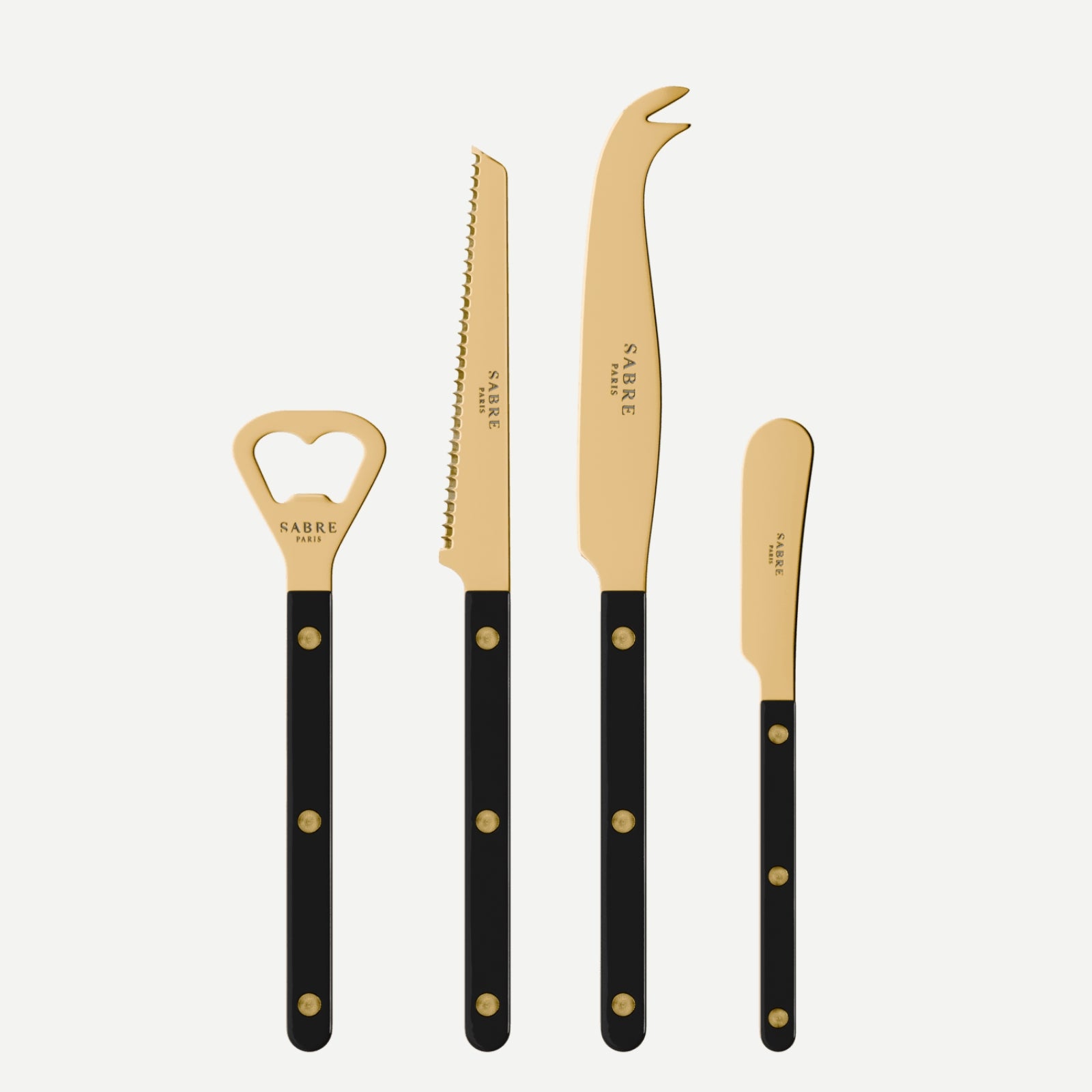 Bistrot Gold Solid, Black - Bistrot aperitif set