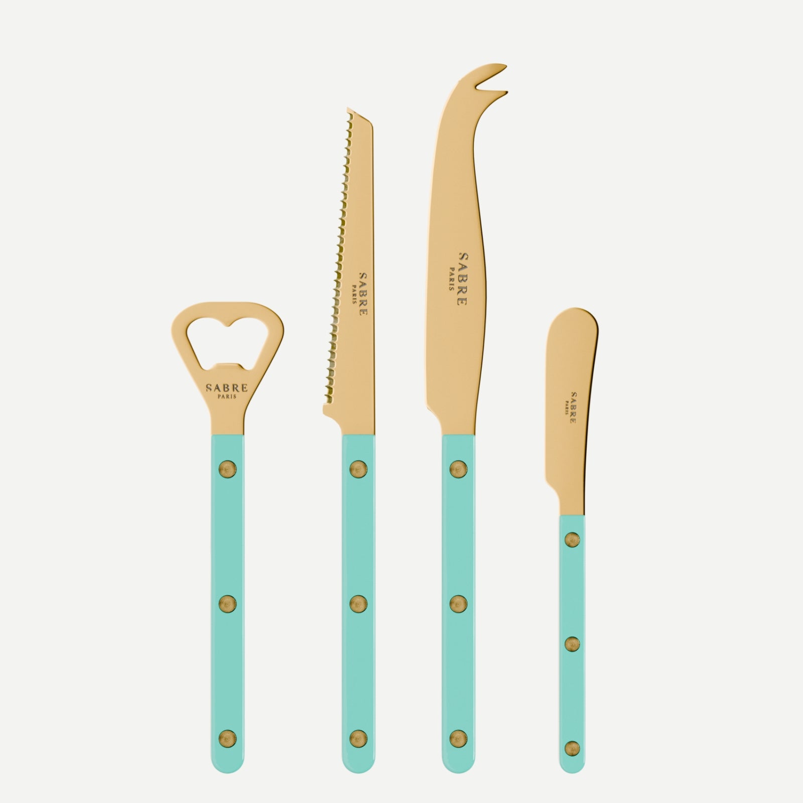 Bistrot Gold Uni, Turquoise - Set apéro Bistrot