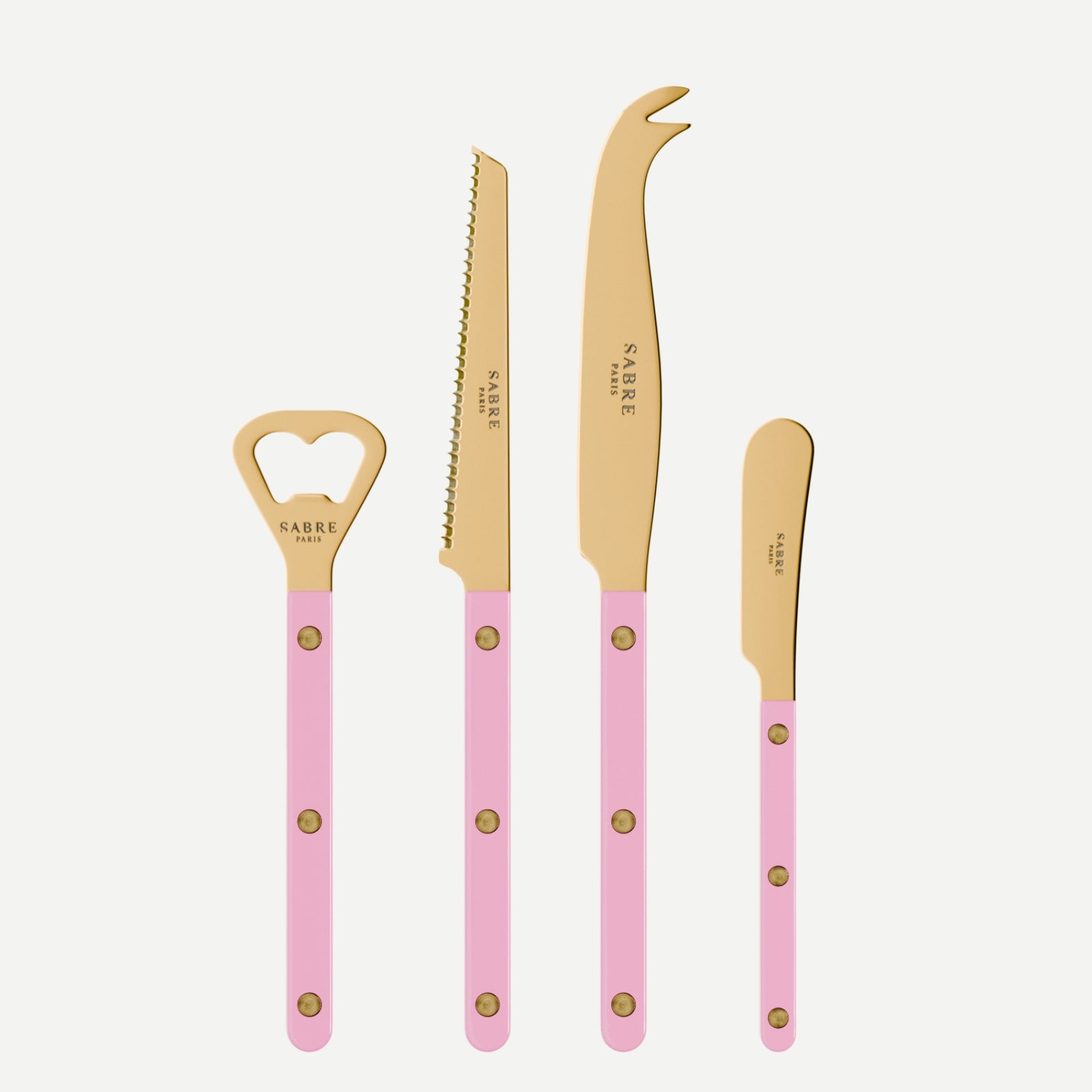 Bistrot Gold color Solid, Pink - Bistrot aperitif set