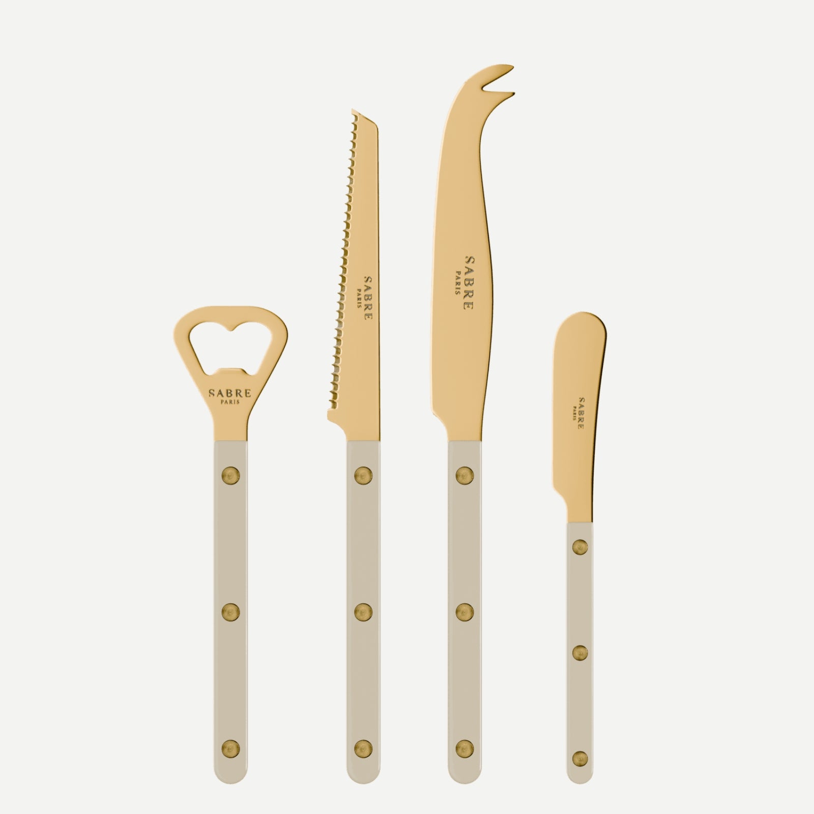 Bistrot Gold color Solid, Light kaki - Bistrot aperitif set