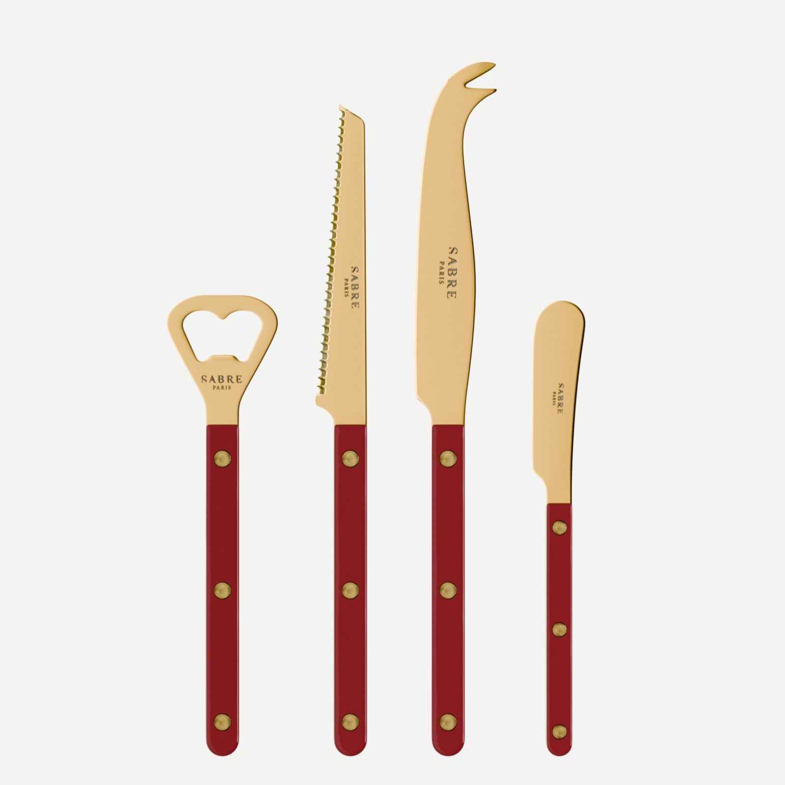 Bistrot Gold Solid, Burgundy - Bistrot aperitif set