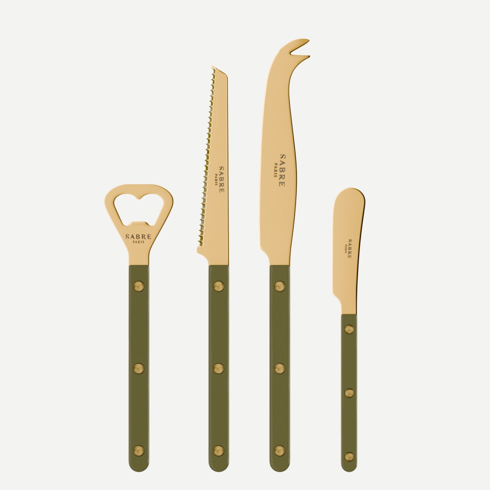 Bistrot Gold color Solid, Green fern - Bistrot aperitif set