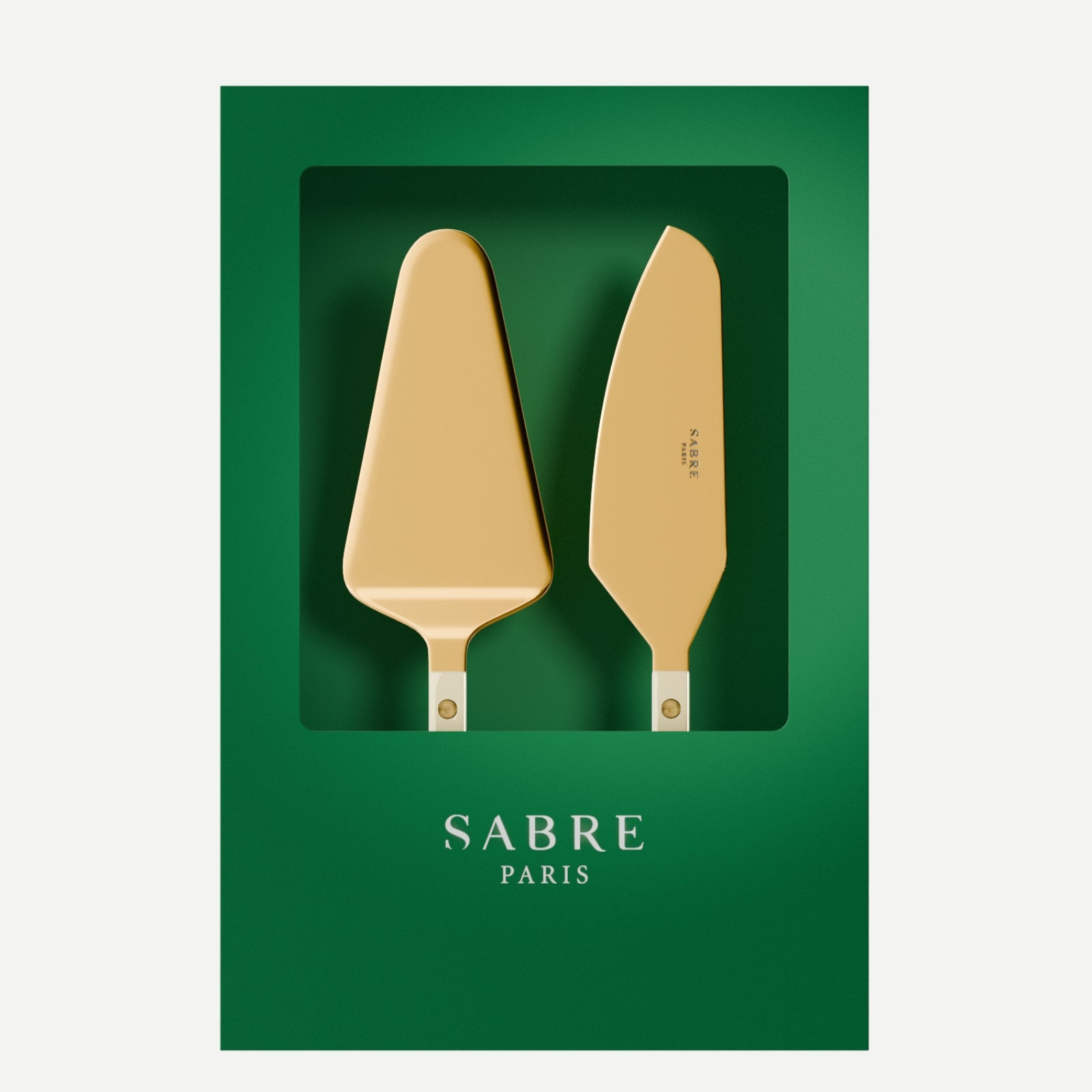 Bistrot Gold Uni, Ivoire - Coffret de 2 pelles à tarte