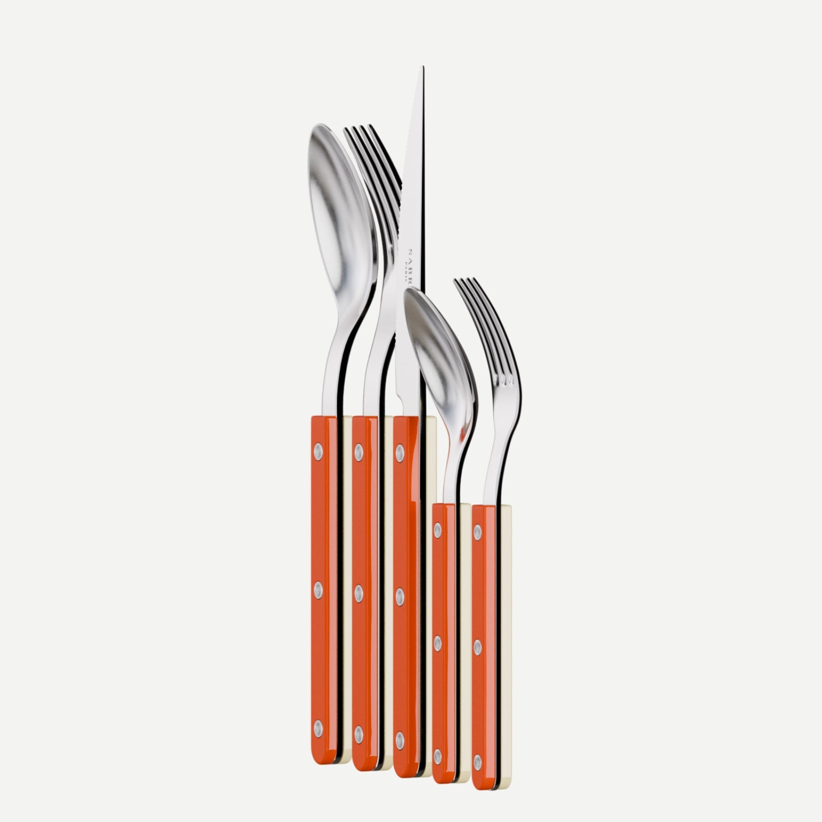 Bistrot Sabre Paris x Motel A Miio, Orange / Ivoire - Set de 5 couverts de table
