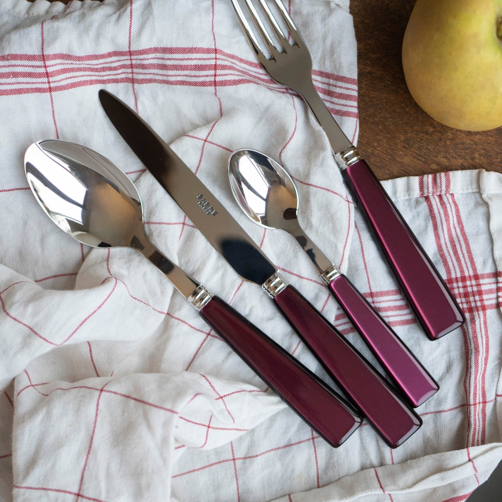Icône, Aubergine - Set de 4 couverts de table