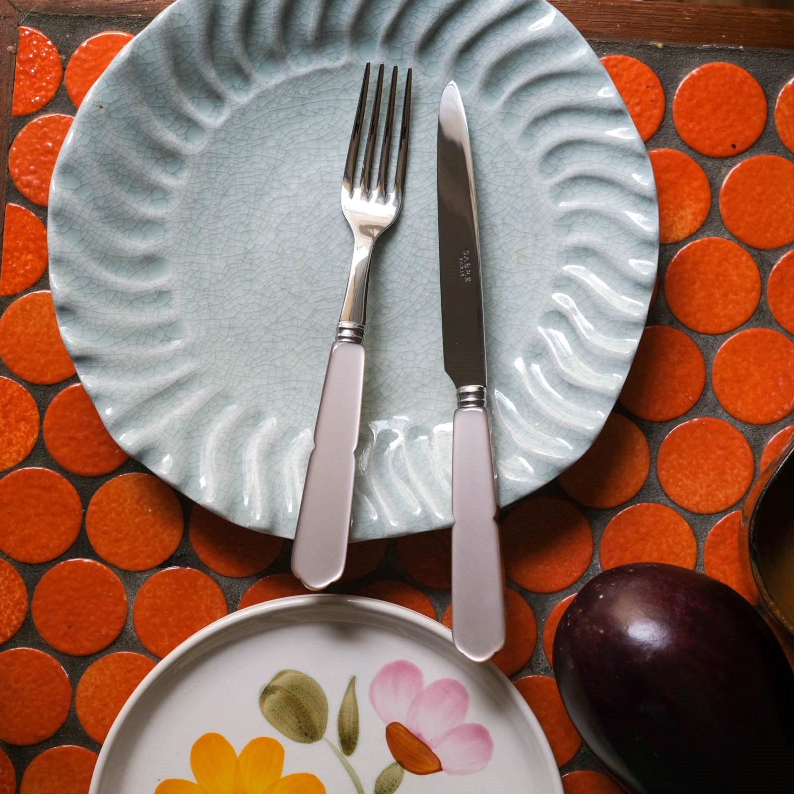 Gustave, Taupe - Set de 4 couverts de table