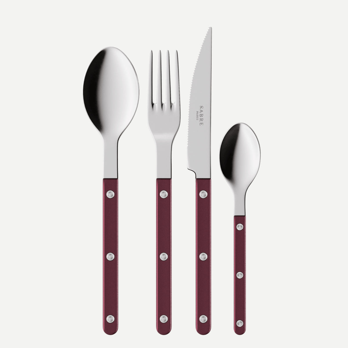 Bistrot Pearly, Aubergine - 4 pieces cutlery set - Sabre Paris