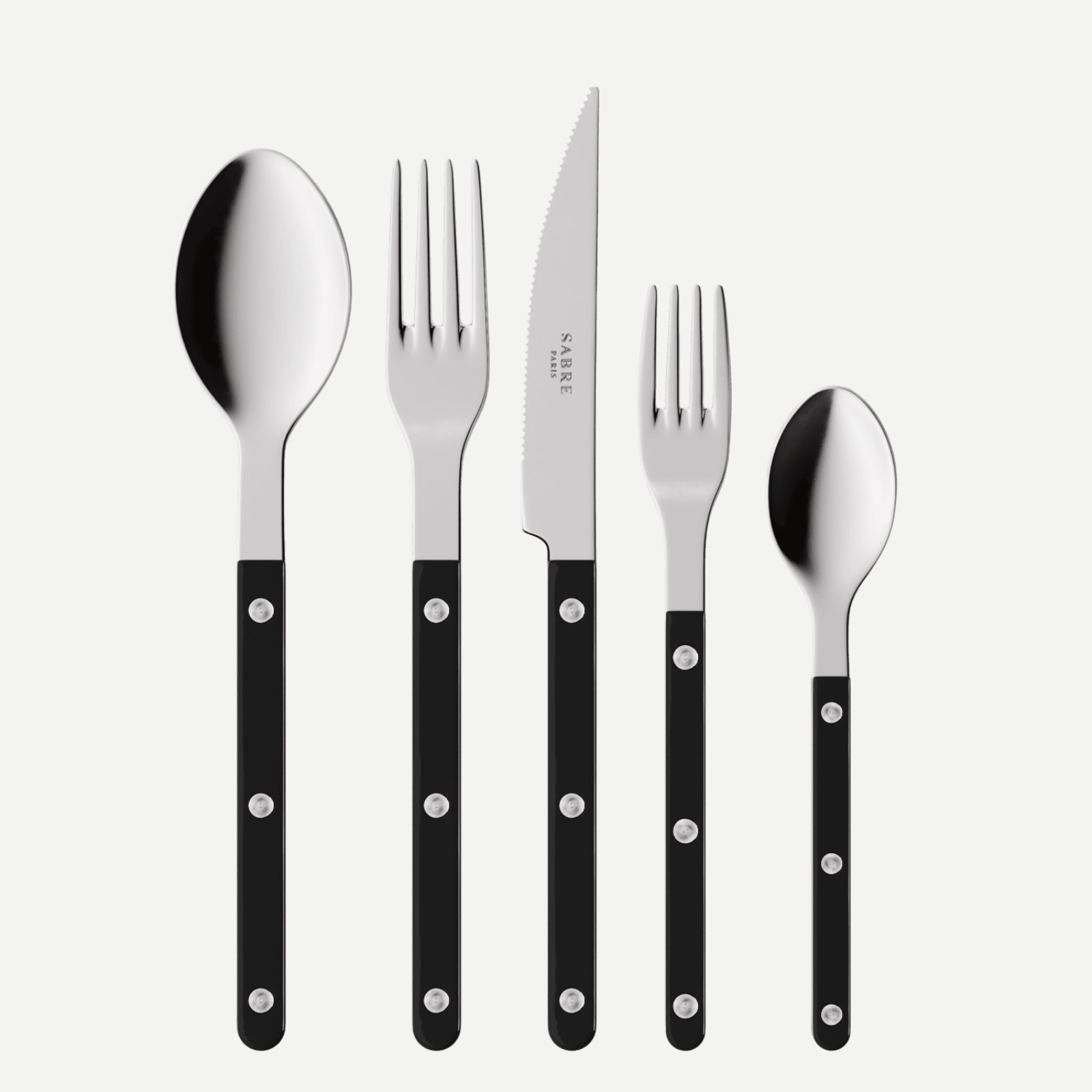 Bistrot Uni, Noir - Set de 5 couverts de table
