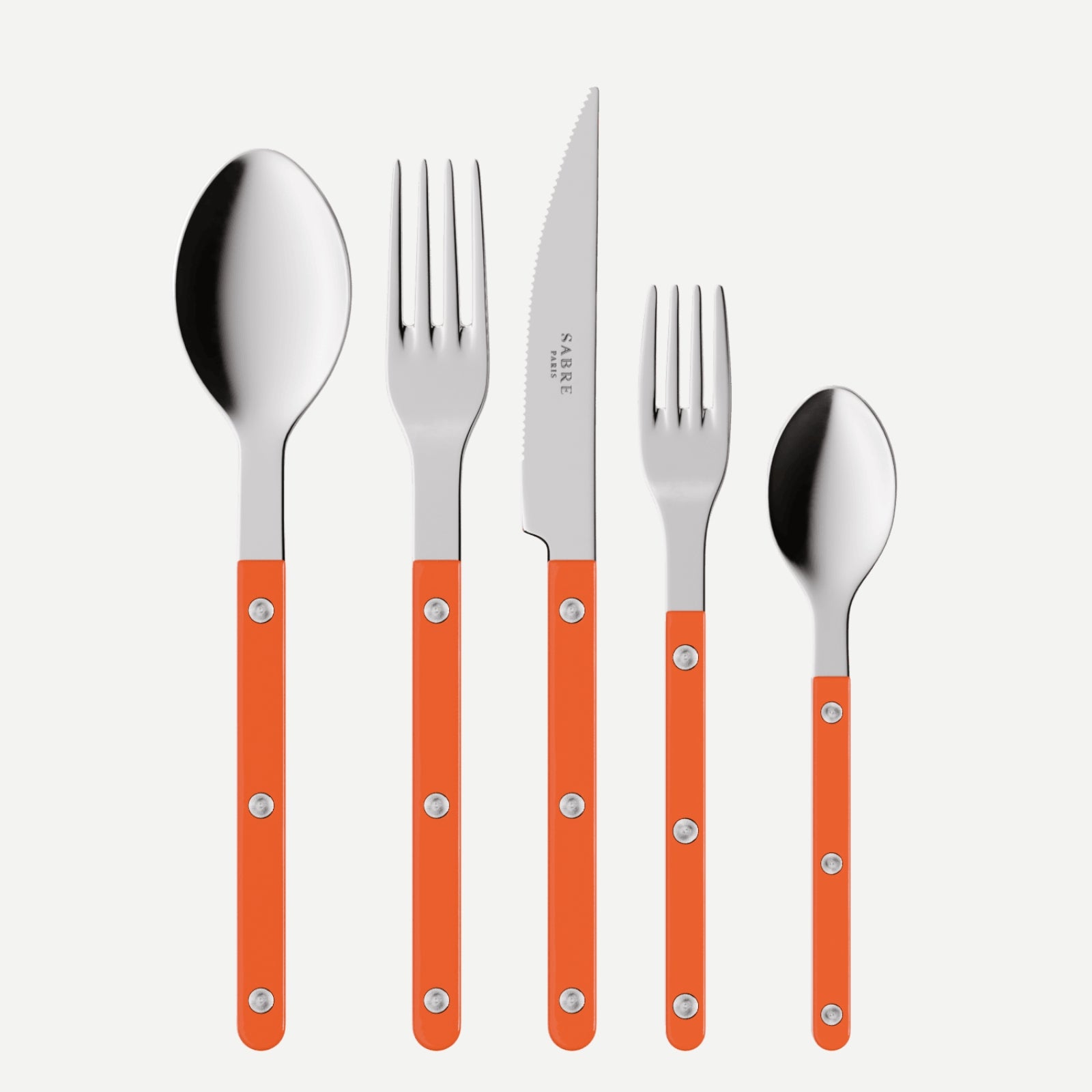 Bistrot Uni, Orange - Set de 5 couverts de table