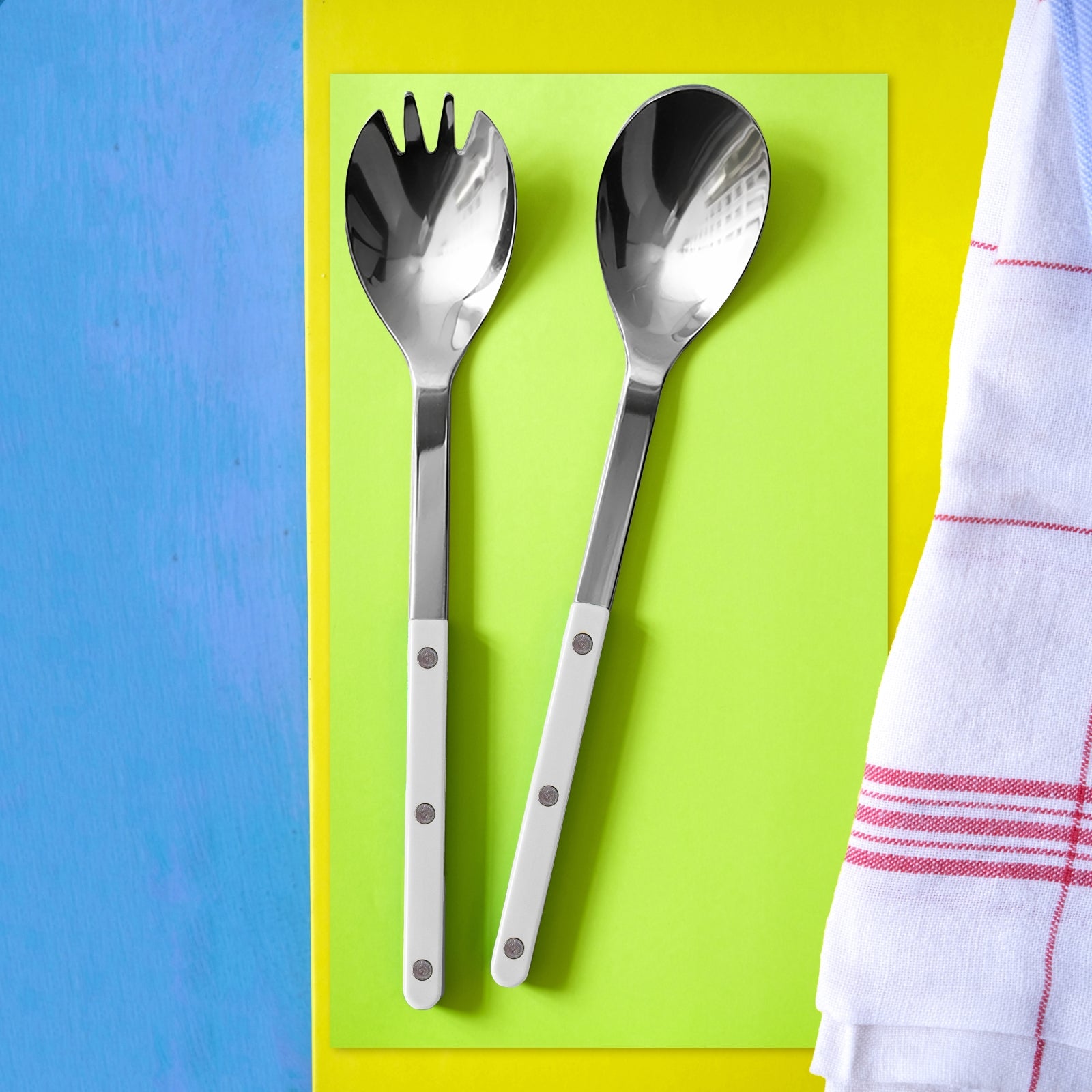 Bistrot Solid, White - Salad cutlery set