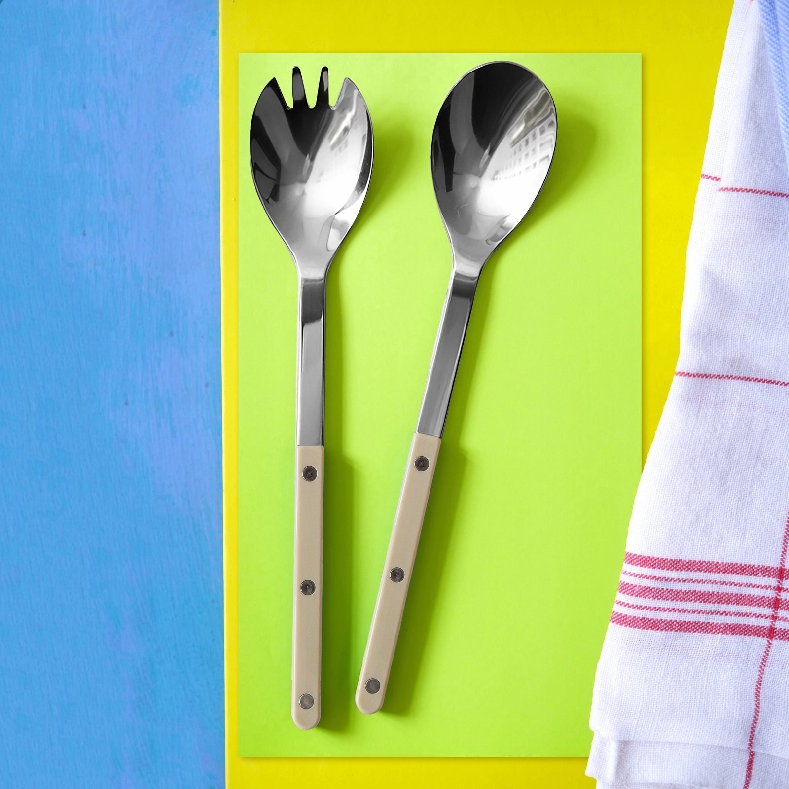 Bistrot Solid, Light kaki - Salad cutlery set