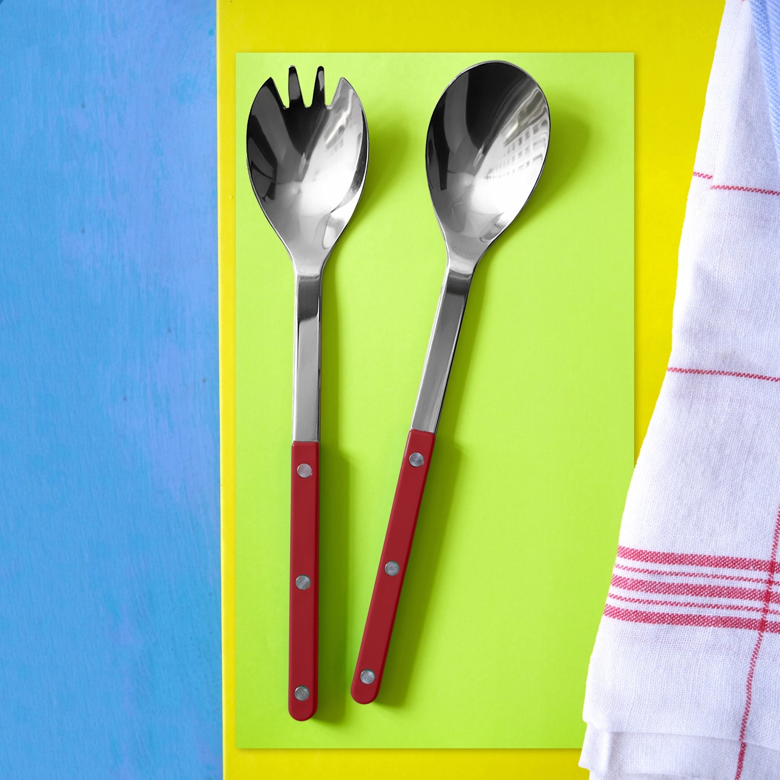 Bistrot Solid, Burgundy - Salad cutlery set