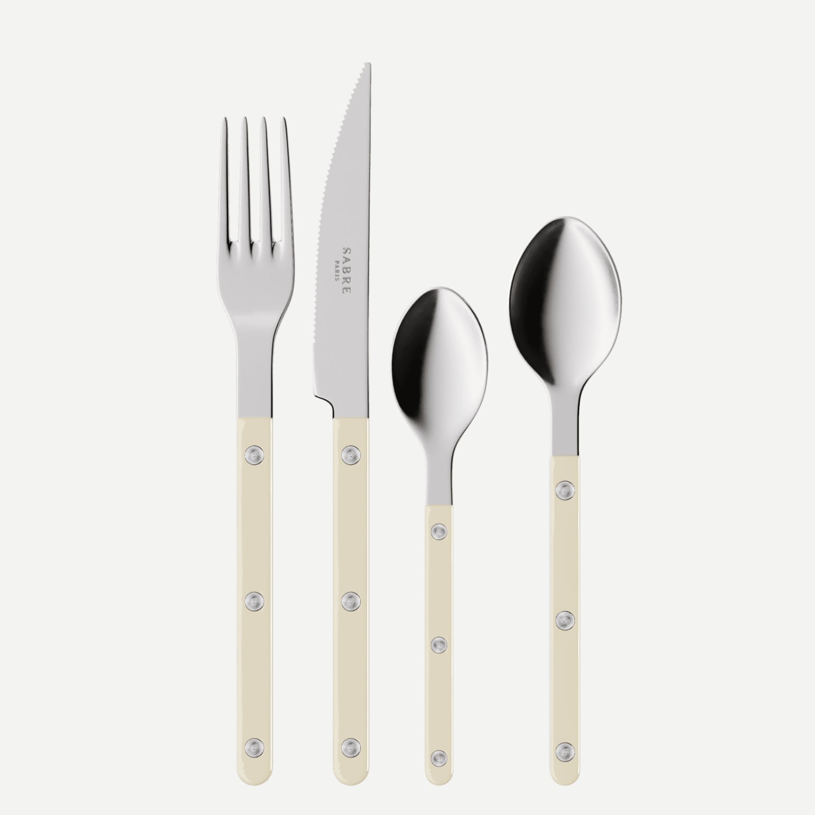 Bistrot Uni, Ivoire - Set de 4 couverts de table