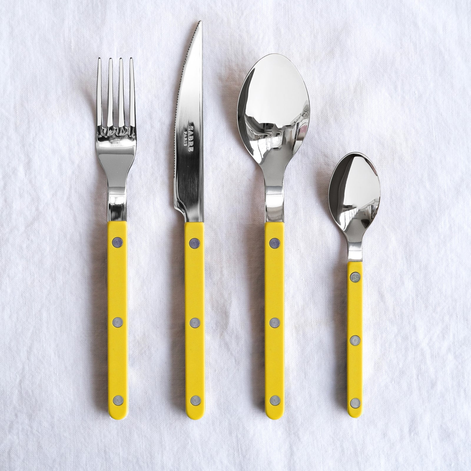 Bistrot Solid, Yellow - 4 pieces cutlery set