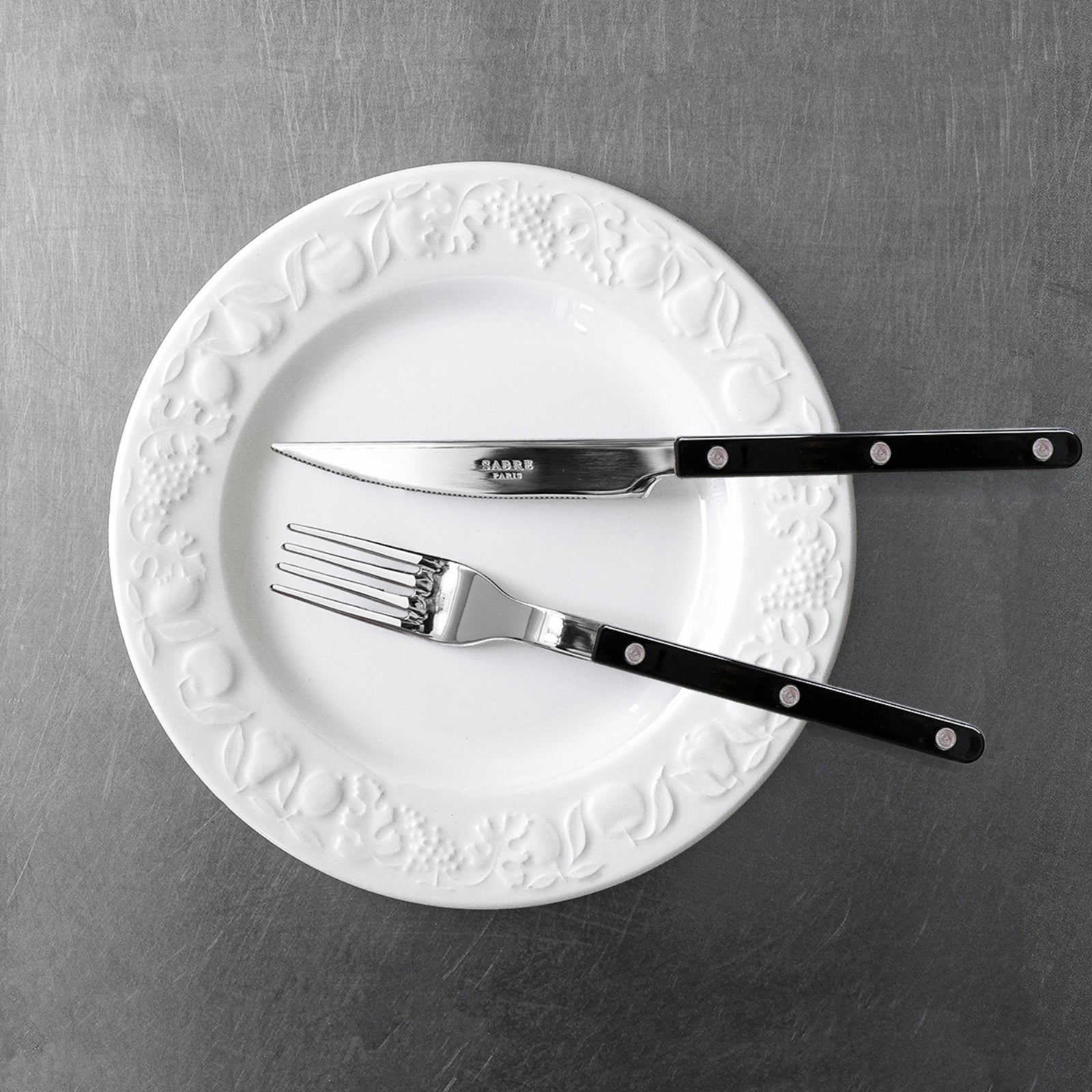 Bistrot Effen, Zwart - 4-delig bestekset