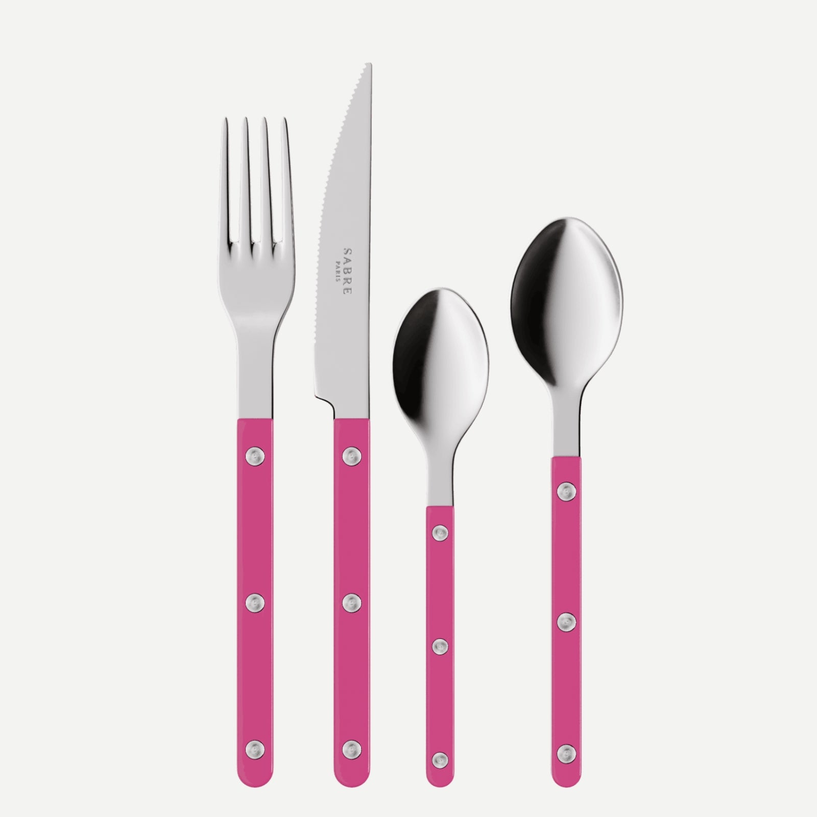 Bistrot Uni, Framboise - Set de 4 couverts de table