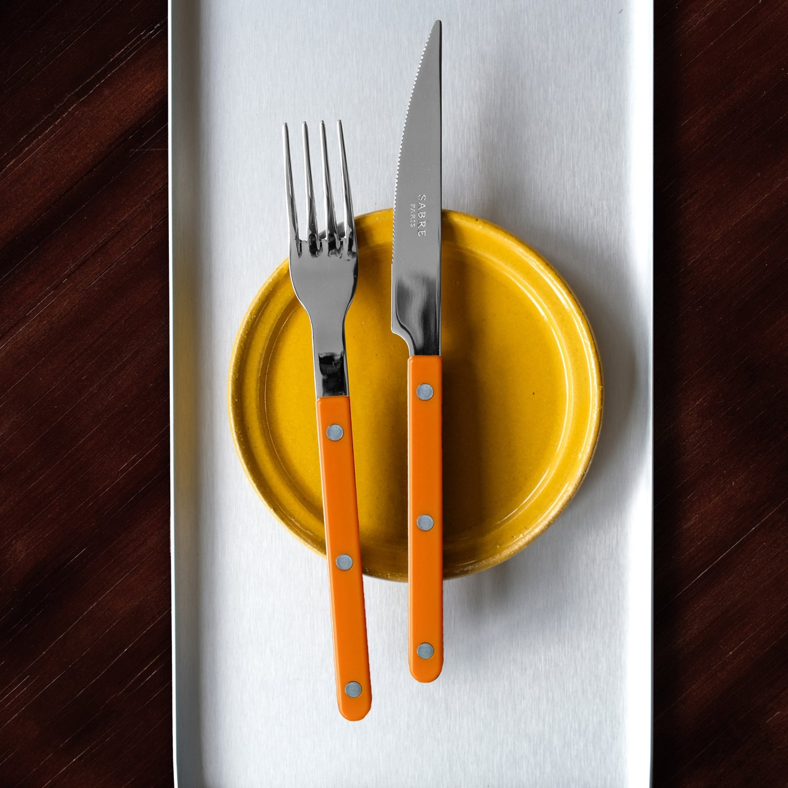 Bistrot Effen, Oranje - 4-delig bestekset