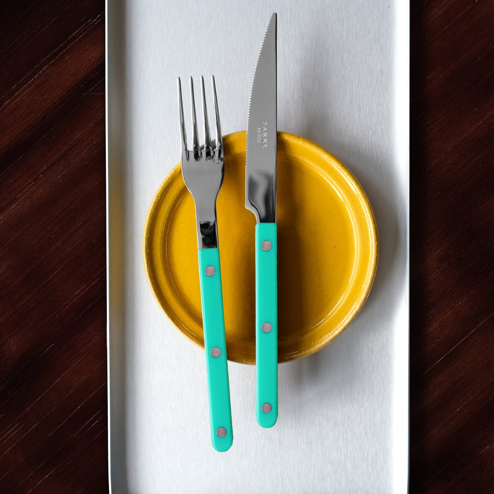 Bistrot Solid, Turquoise - 4 pieces cutlery set