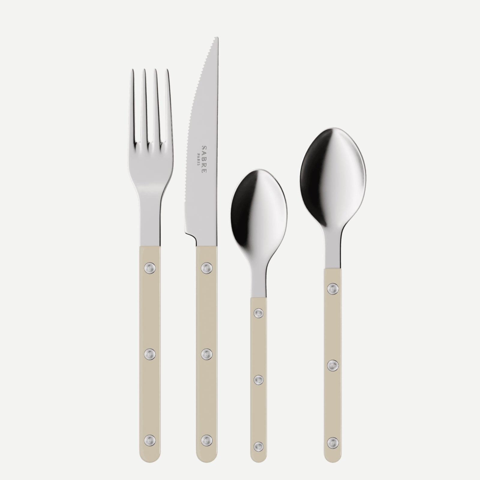 Bistrot Uni, Mastic - Set de 4 couverts de table