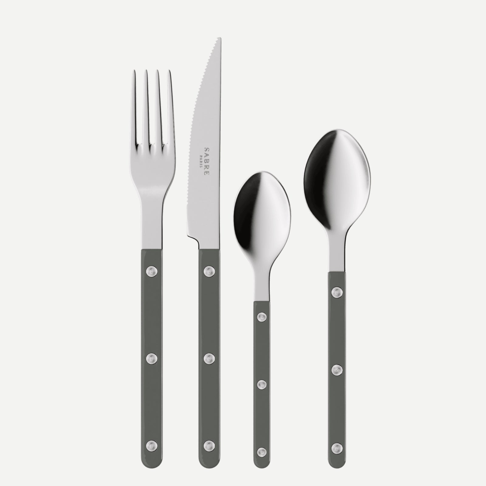 Bistrot Solid, Dark grey - 4 pieces cutlery set
