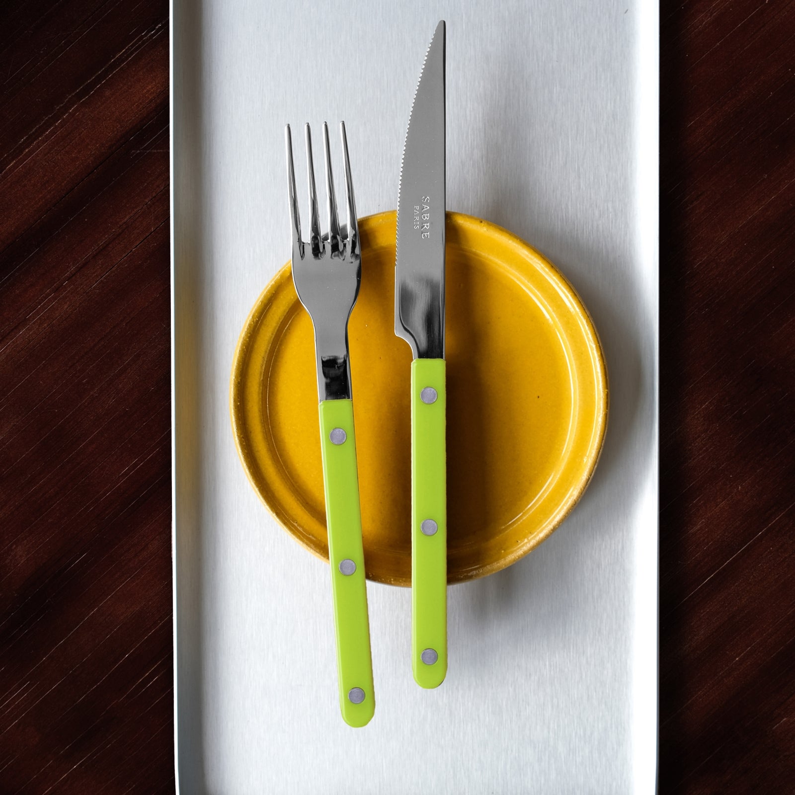 Bistrot Solid, Lime - 4 pieces cutlery set