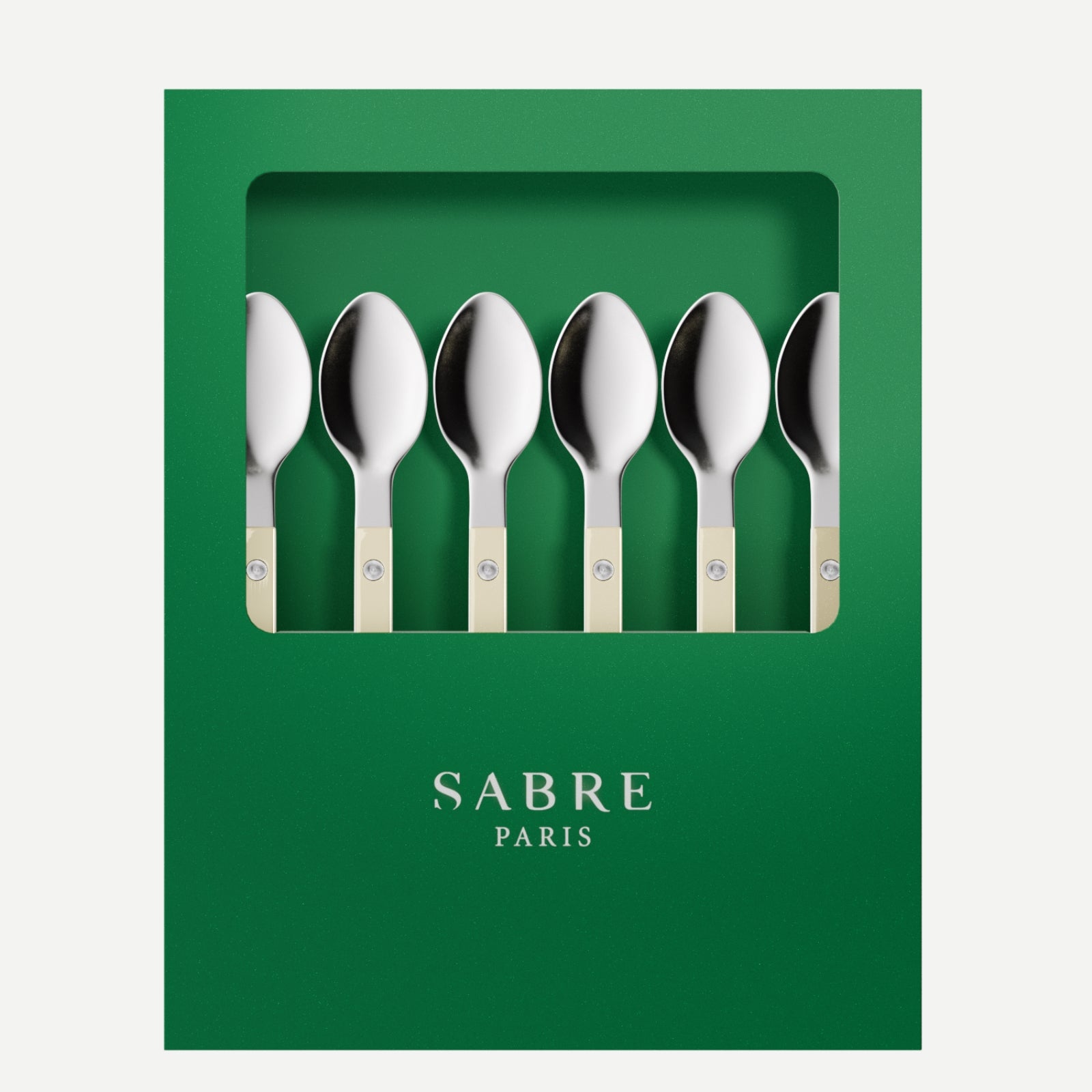 Bistrot Uni, Ivoire - Coffret de 6 cuillères à expresso