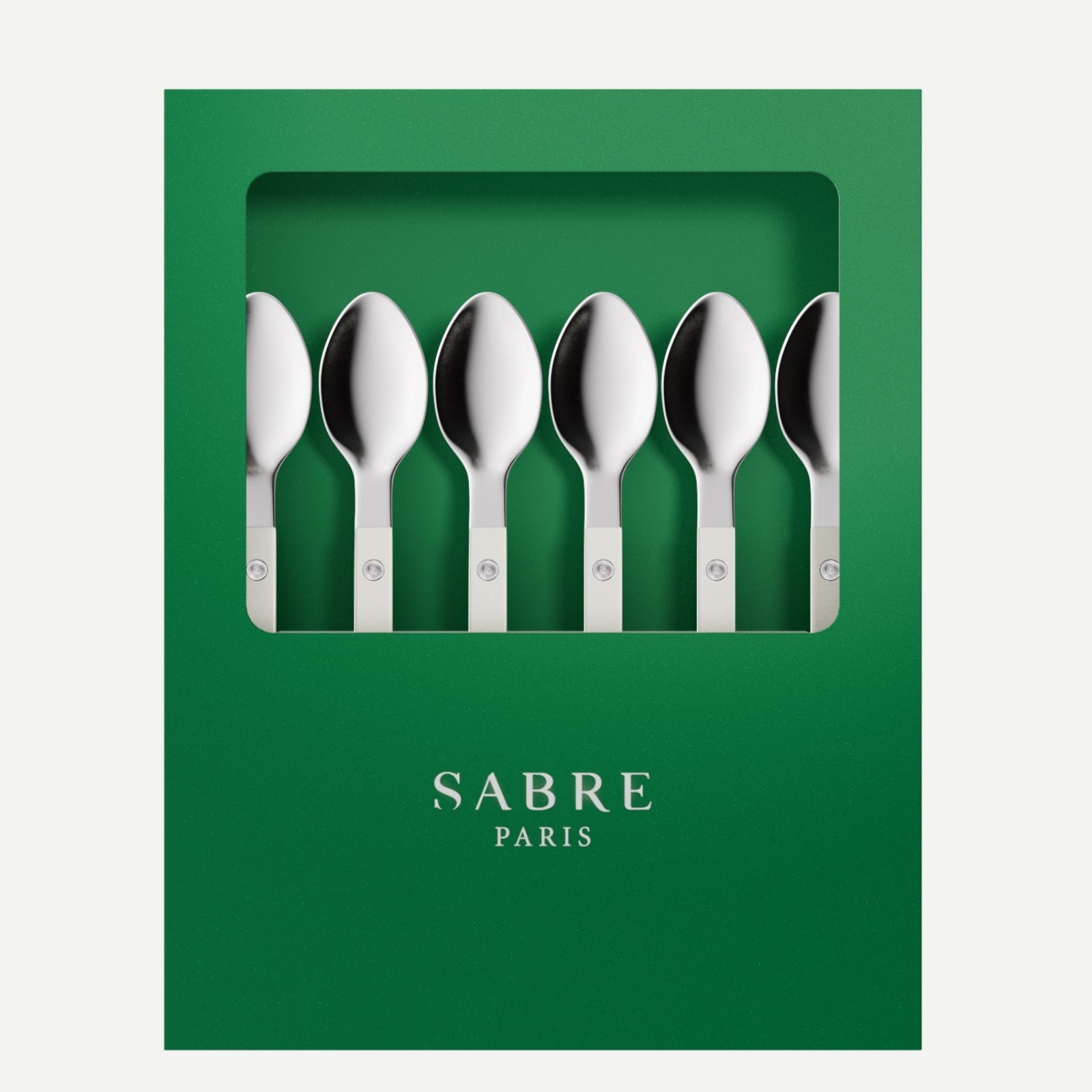 Bistrot Uni, Blanc - Coffret de 6 cuillères à expresso