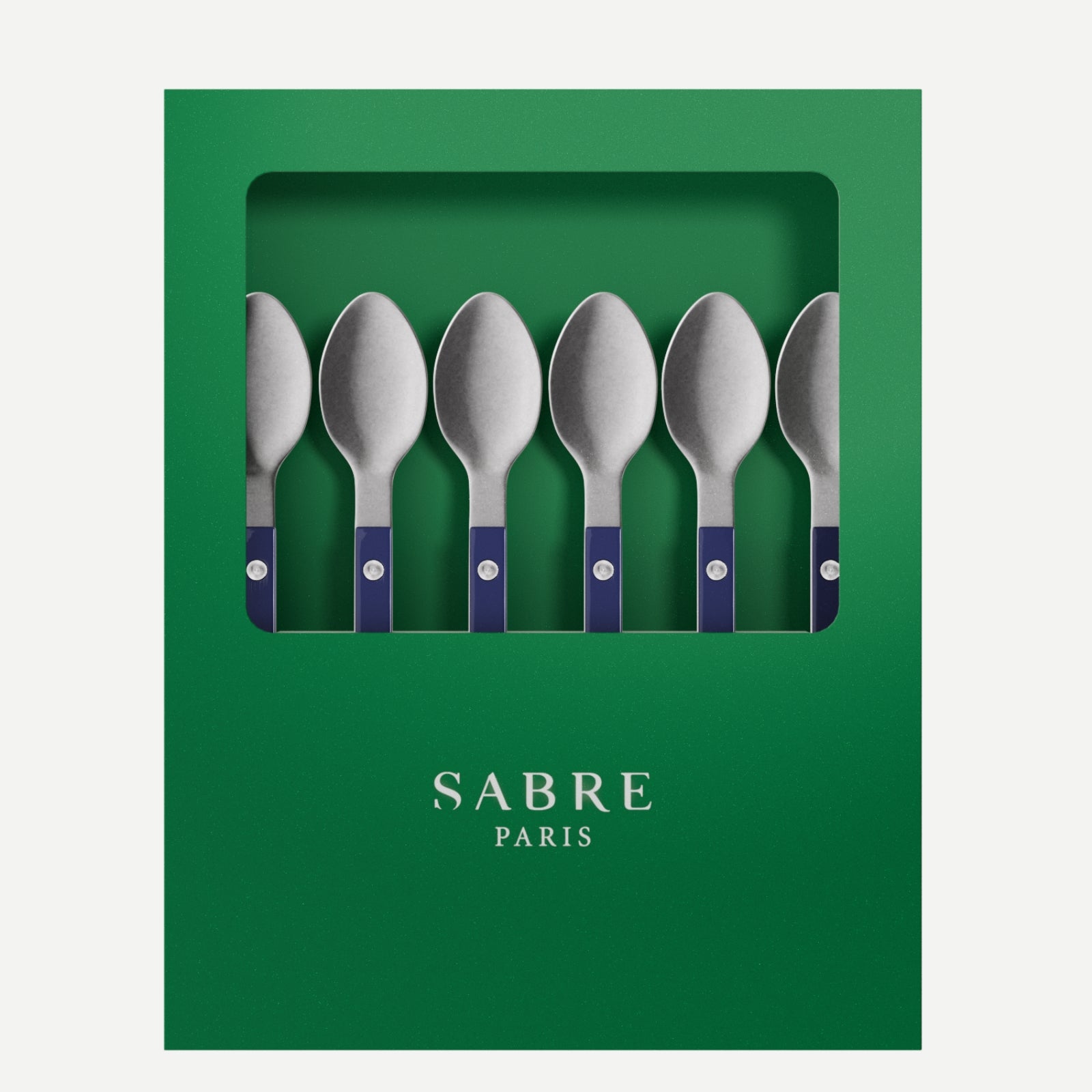 Bistrot Vintage Uni, Bleu marine - Coffret de 6 cuillères à expresso