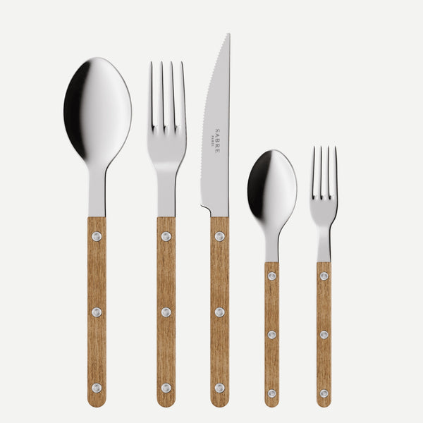 Bistrot Teak, Teak - 5 pieces cutlery set - Sabre Paris