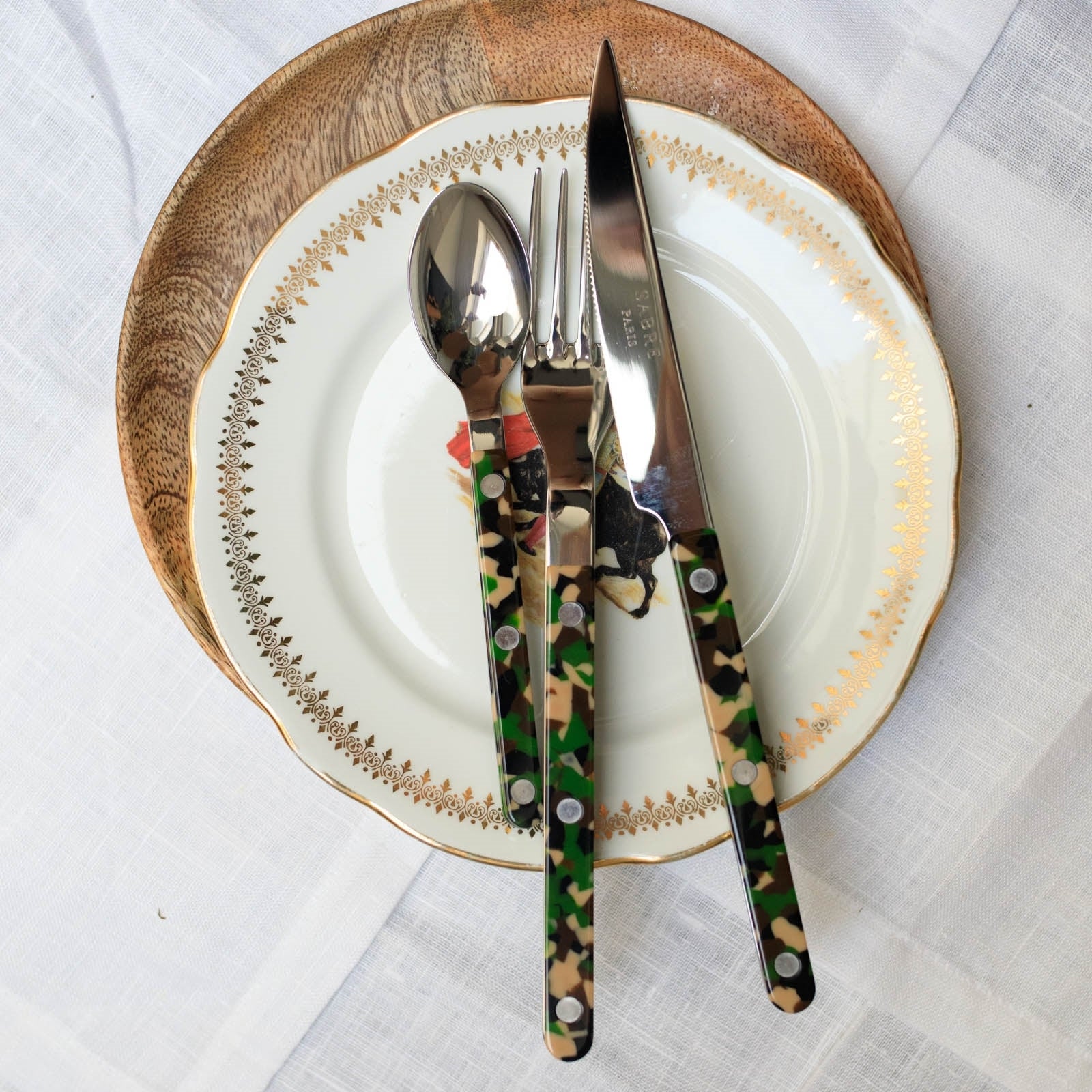 Bistrot Camouflage, Camouflage - 4 pieces cutlery set