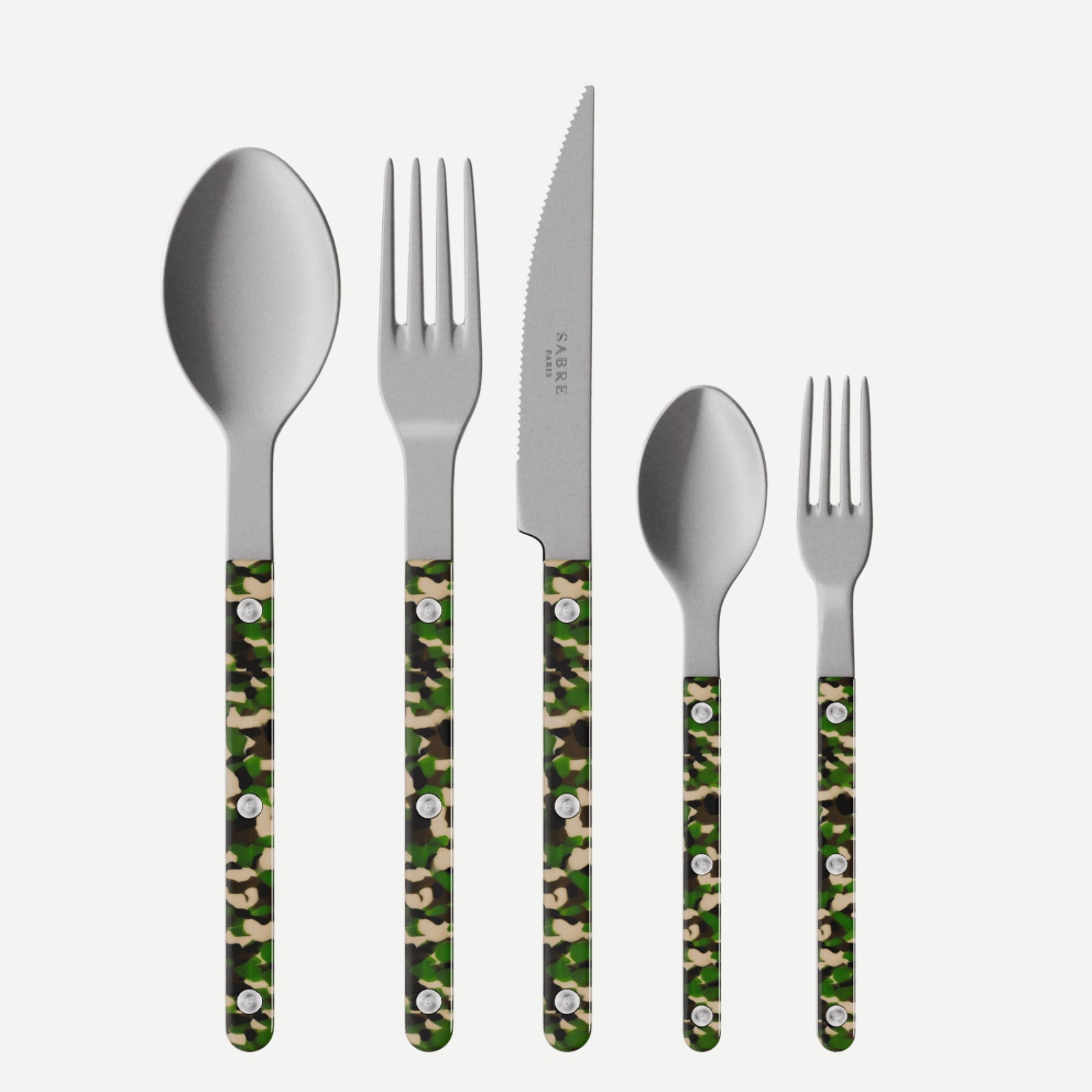 Bistrot Vintage Camouflage, Camouflage - Set de 5 couverts de table
