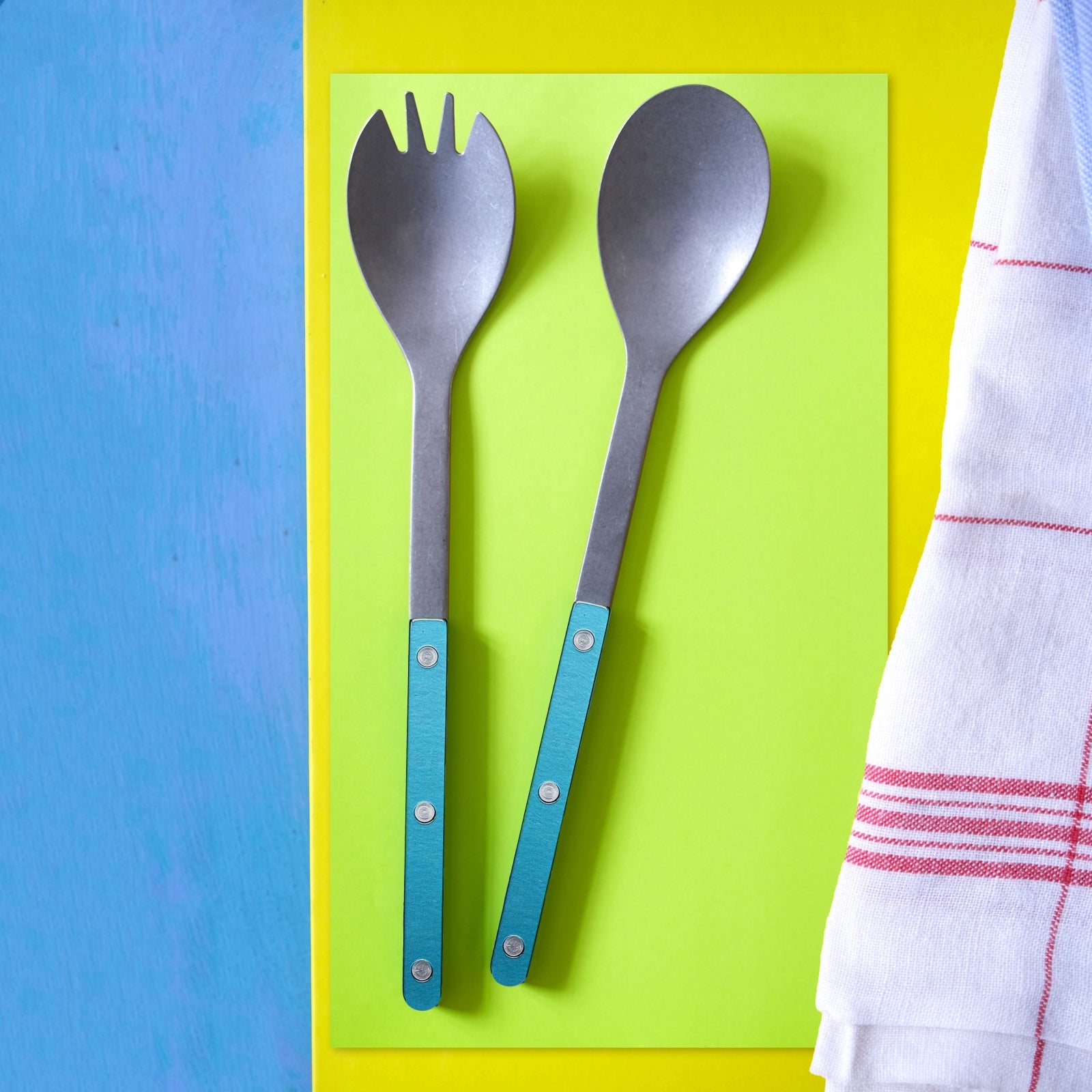 Bistrot Vintage Pearly, Turquoise - Couverts à salade