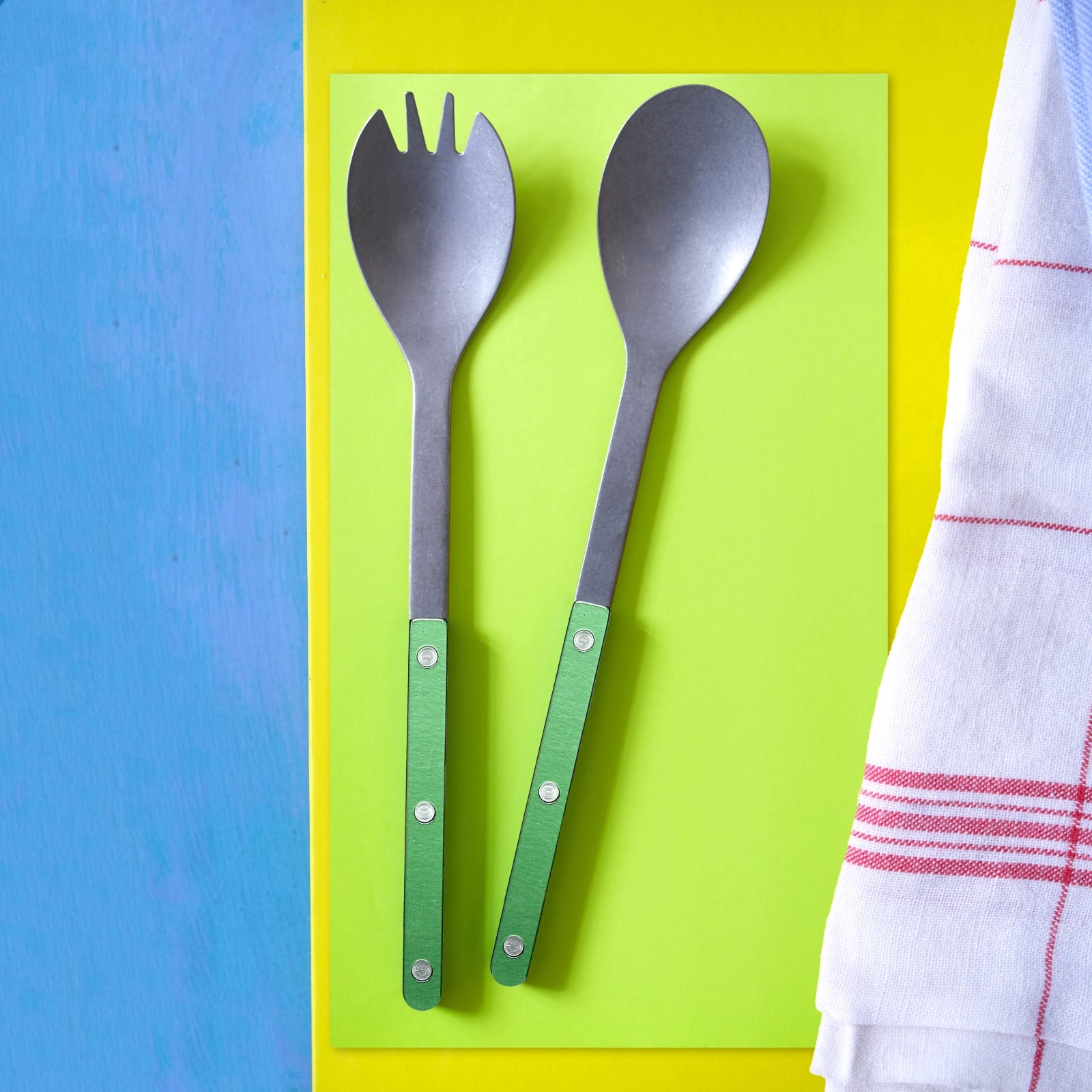 Bistrot Vintage Pearly, Garden green - Salad cutlery set
