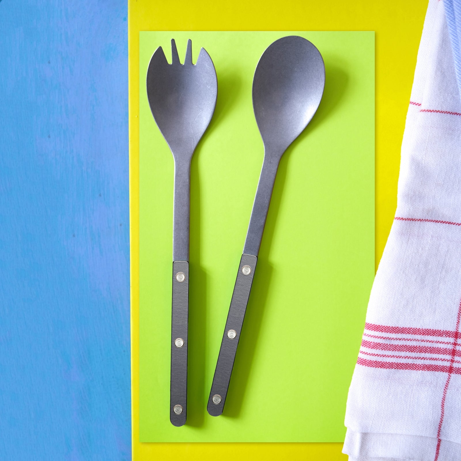 Bistrot Vintage Pearly, Dark grey - Salad cutlery set