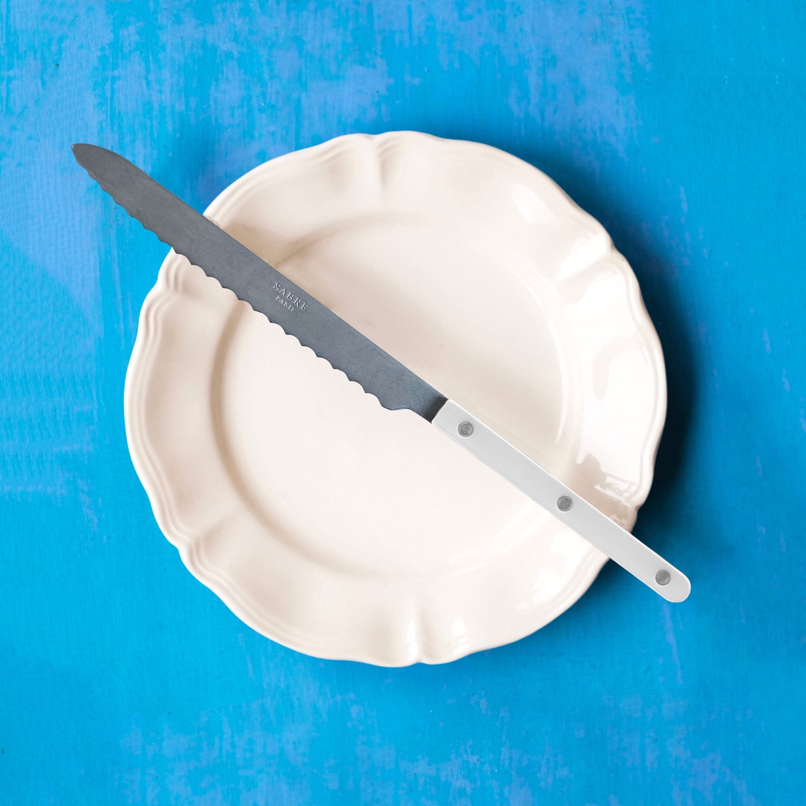 Bistrot Vintage Pearly, Blanc - Couteau à pain