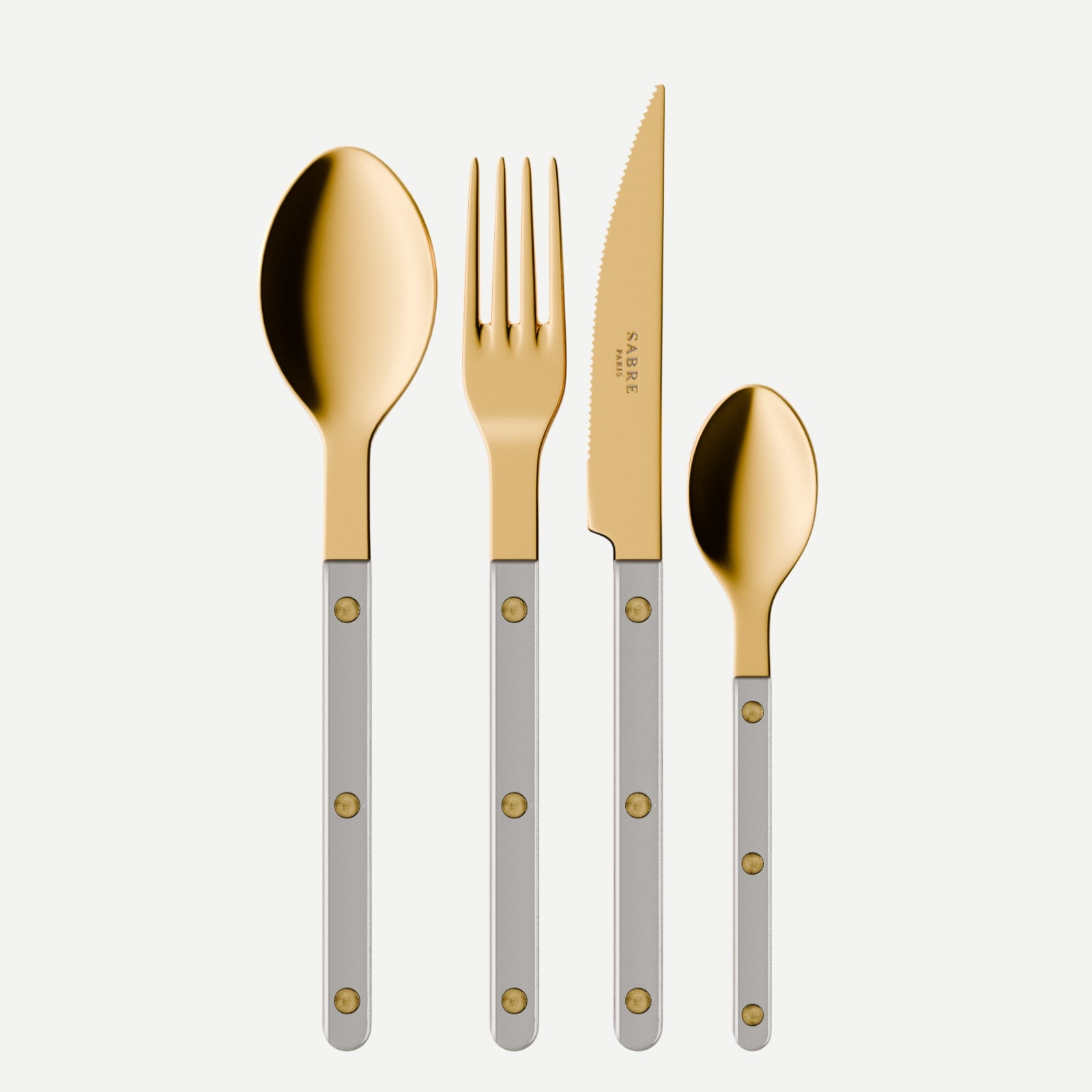 Bistrot Gold Pearly, Gris - Set de 4 couverts de table