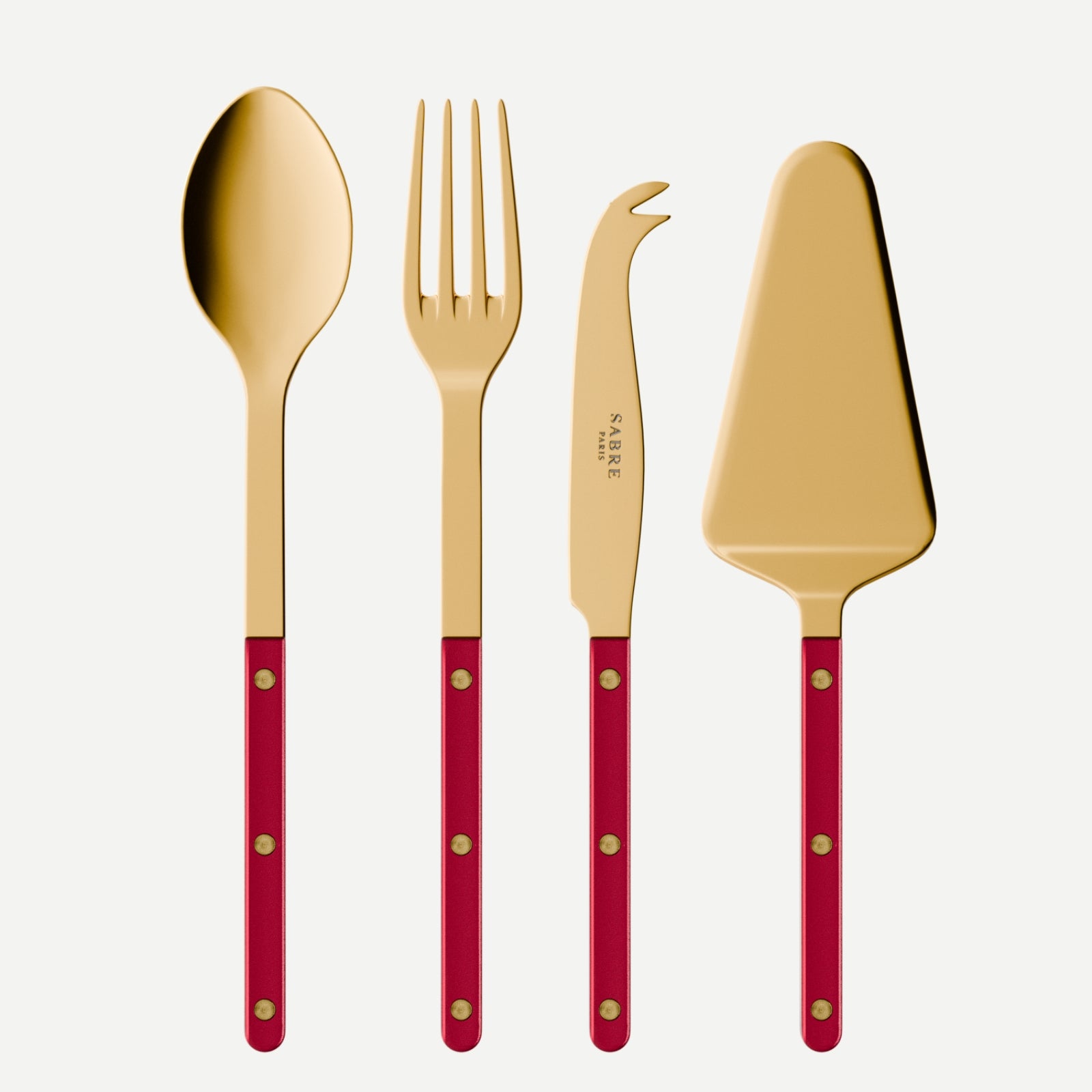 Bistrot couleur Gold Pearly, Rouge - Set Les Essentiels Bistrot - ensemble de 4 couverts de service