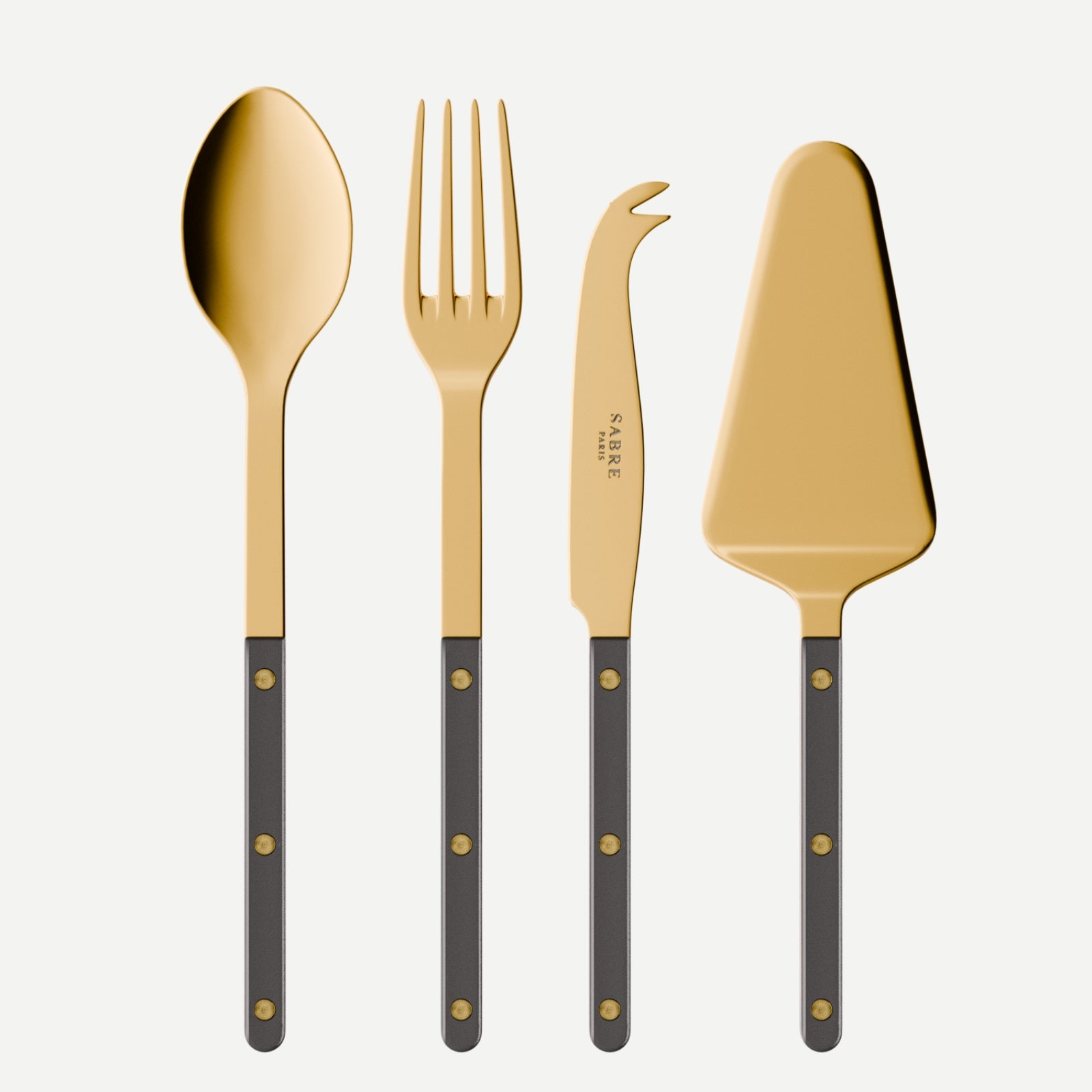 Bistrot couleur Gold Pearly, Anthracite - Set Les Essentiels Bistrot - ensemble de 4 couverts de service