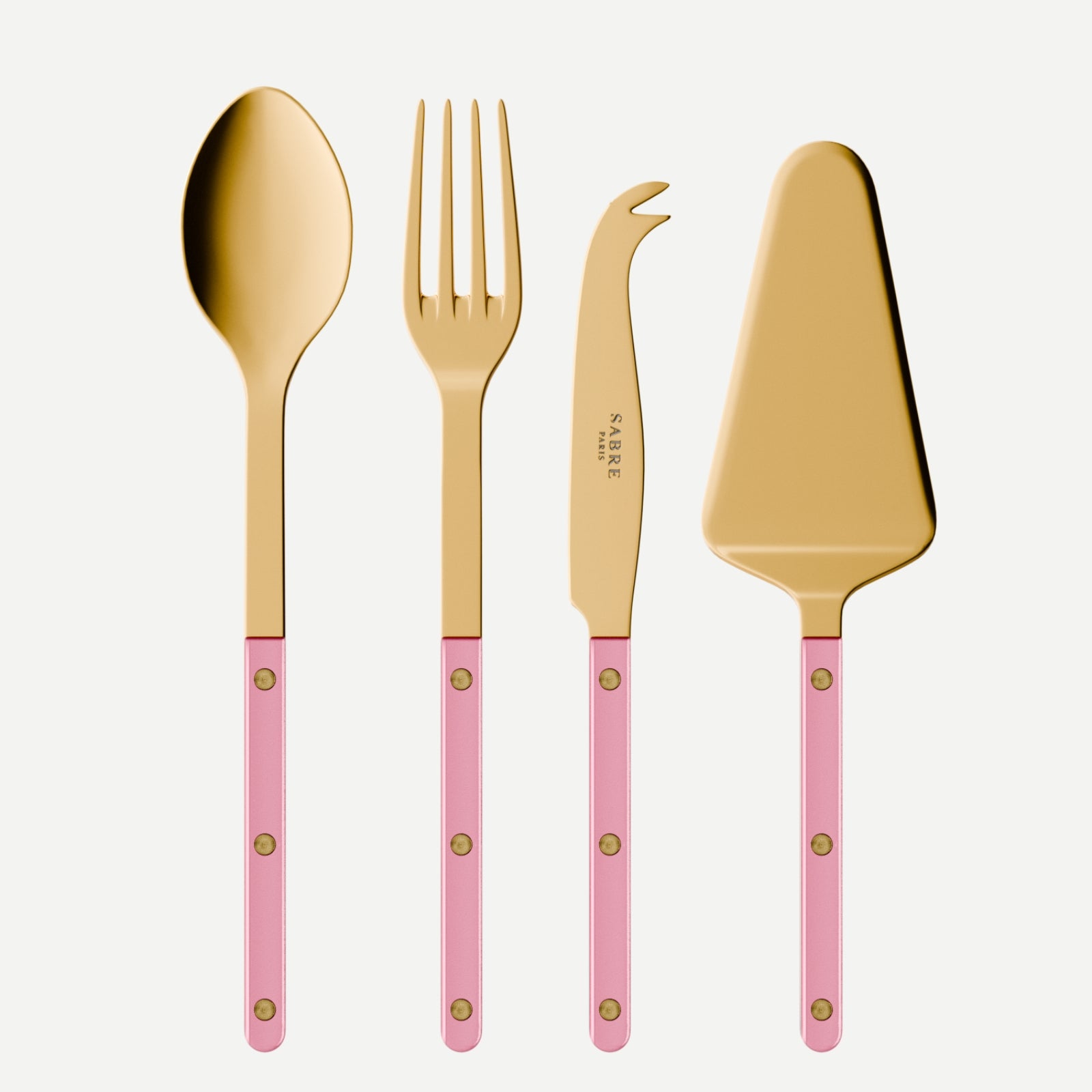 Bistrot Gold color Pearly, Soft pink - Set of 4 Bistrot must-have serving pieces