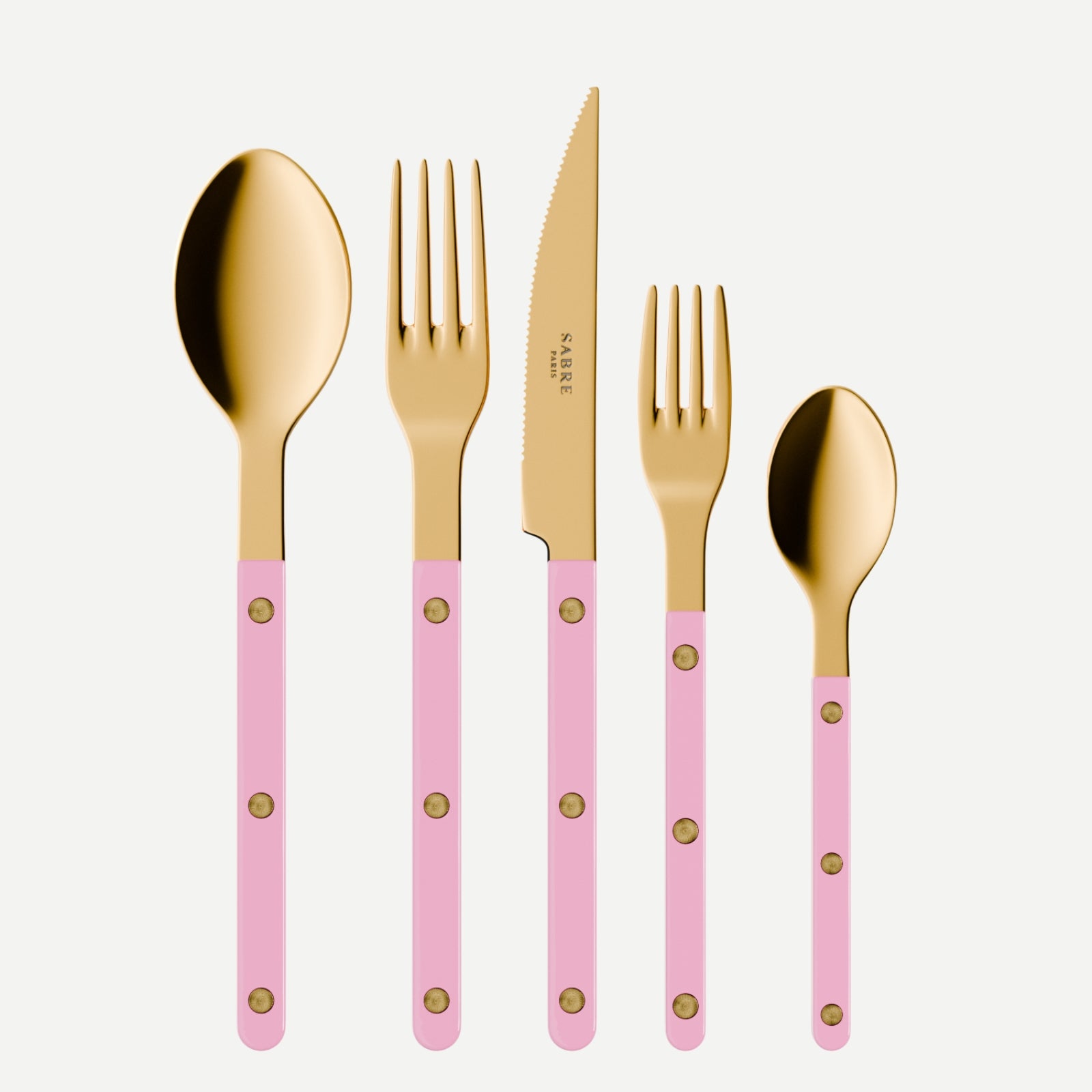 Bistrot Gold Uni, Rose - Set de 5 couverts de table